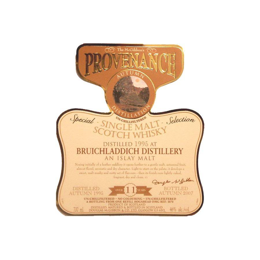 Bruichladdich McGibbon's Provenance 1995 11 Years Single Malt Whisky