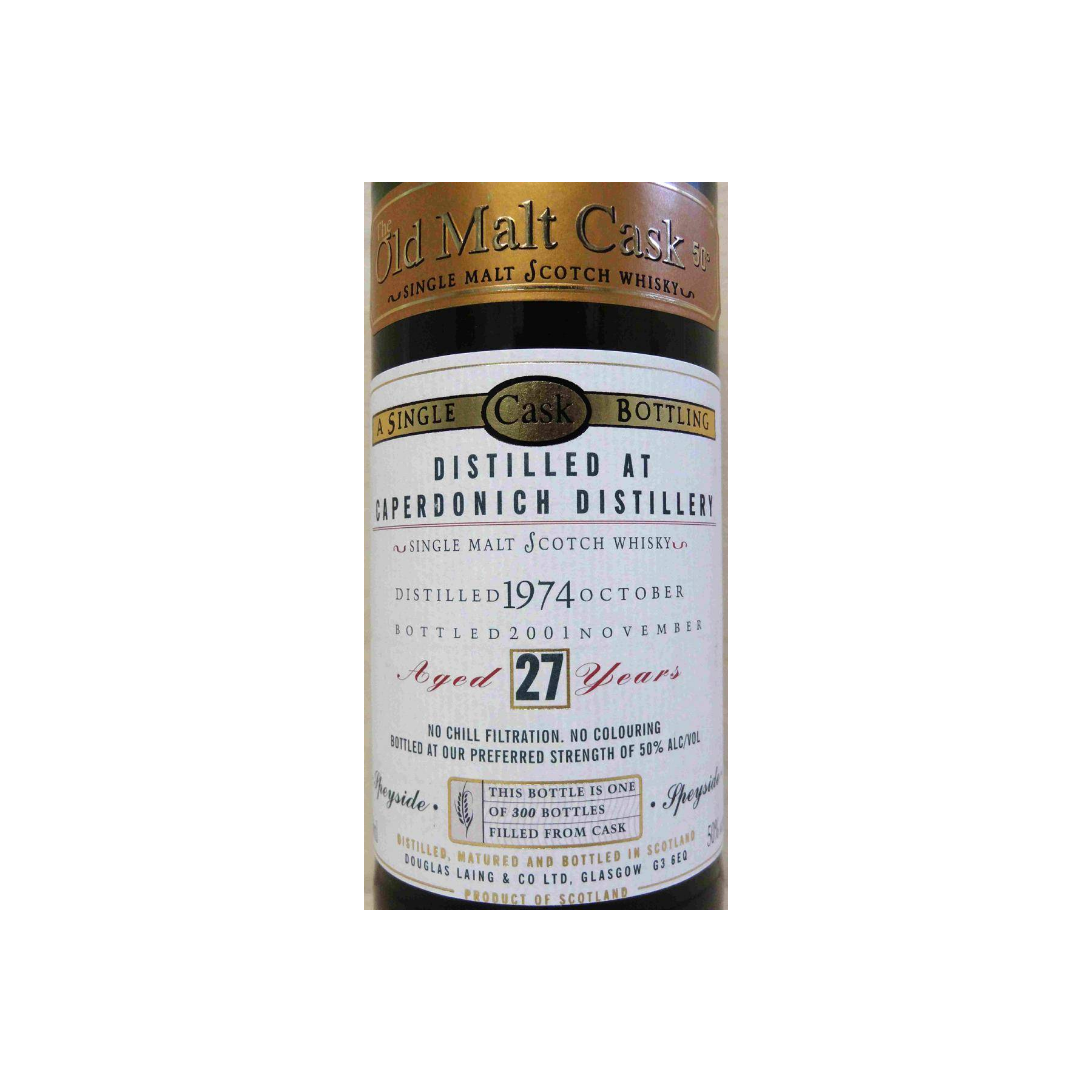 Caperdonich Old Malt Cask 1974 27 Years Single Malt Whisky