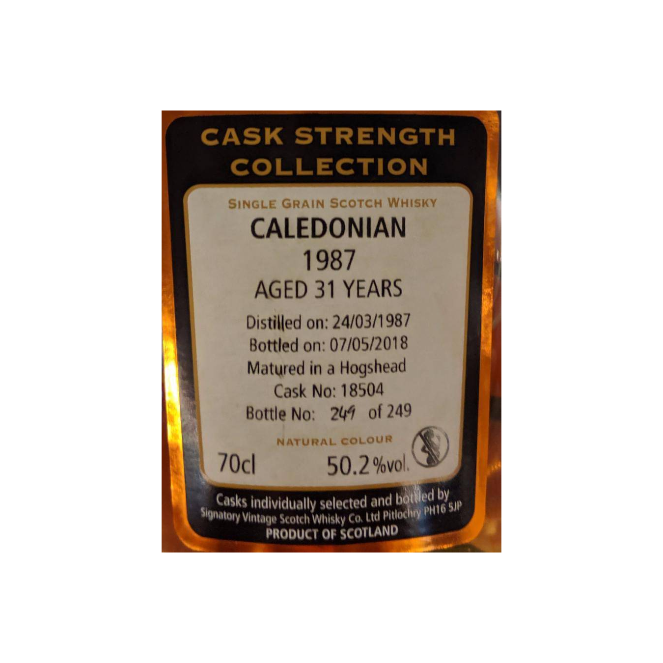 Caledonian Cask Strength Collection 1987 31 Years Single Grain Whisky 3