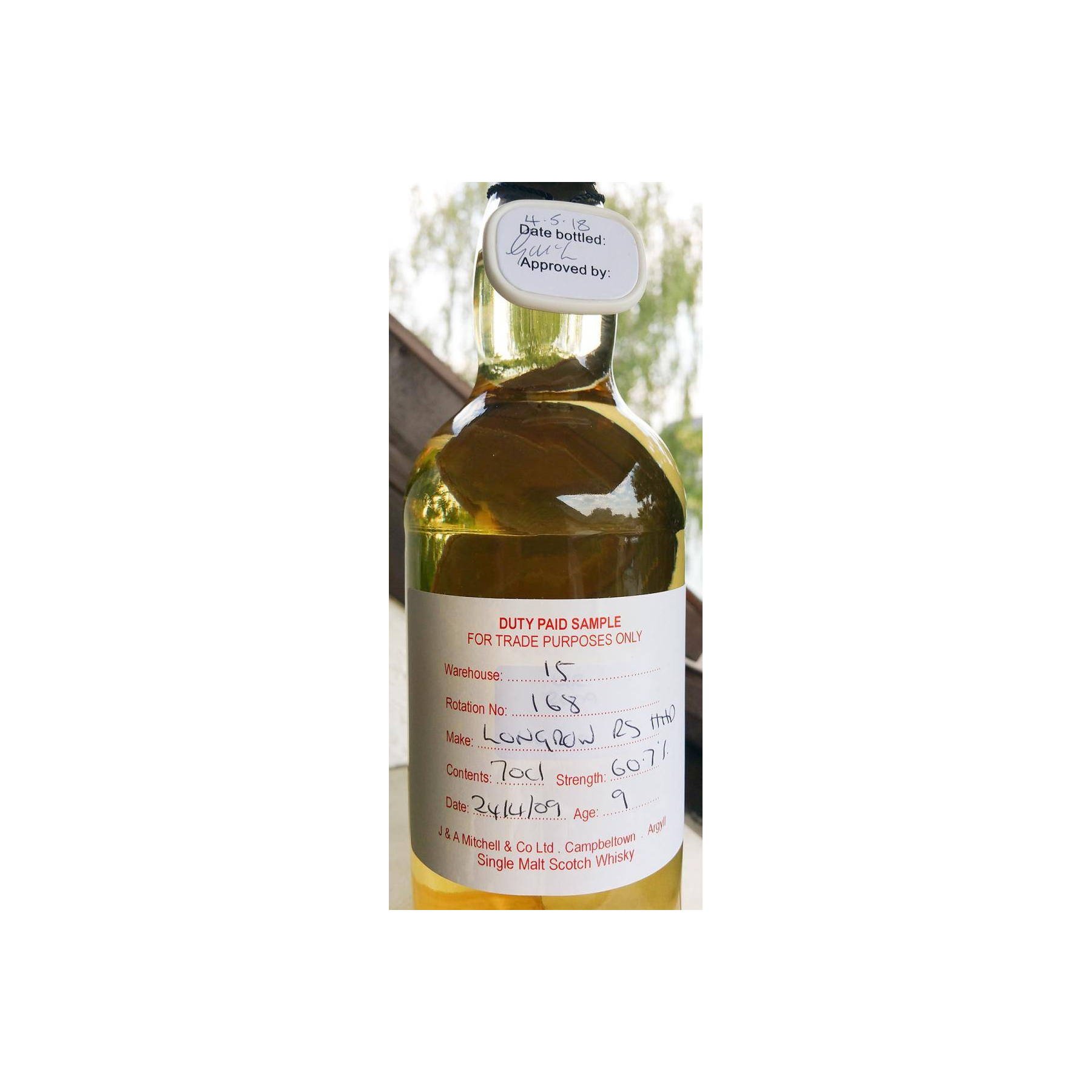 Longrow Duty Paid Sample - For Trade Purposes Only 2009 9 Years Single Malt Whisky