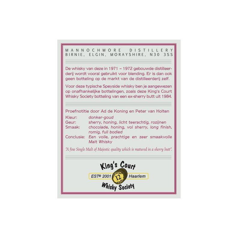 Mannochmore 1984 22 Years Single Malt Whisky 3