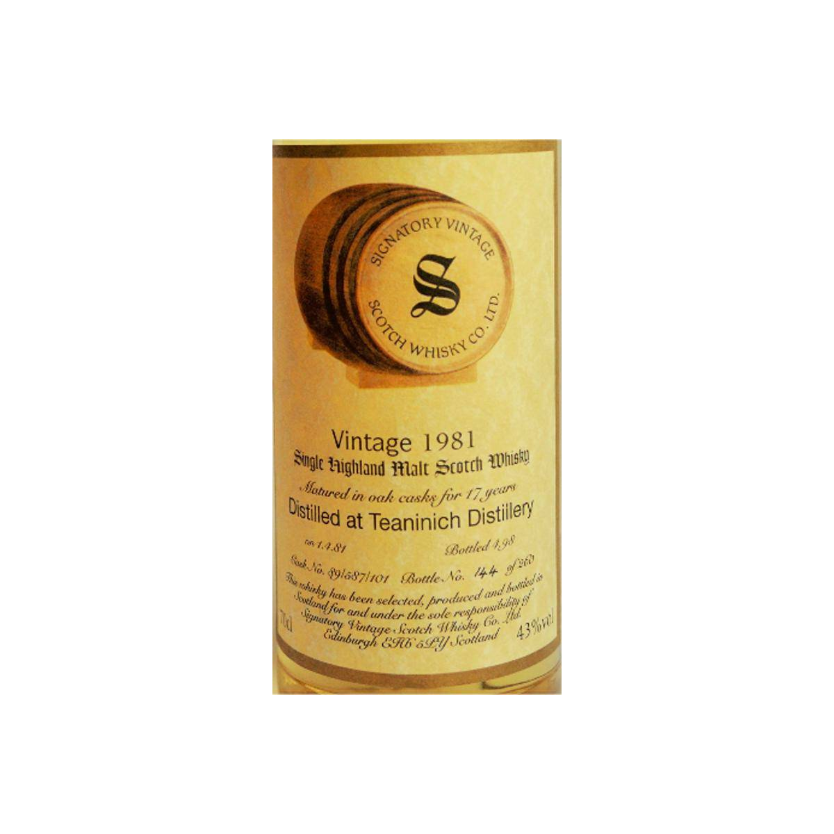 Teaninich Vintage Collection 1981 17 Years Single Malt Whisky
