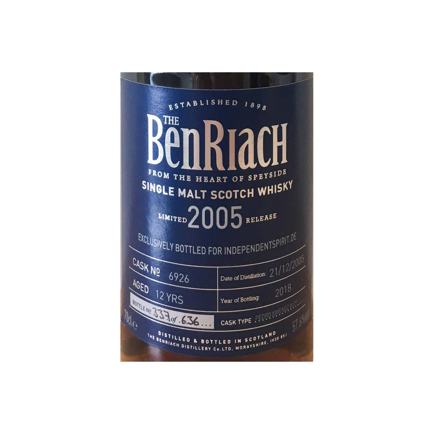 BenRiach Individual Cask Bottling 2005 12 Years Single Malt Whisky 3