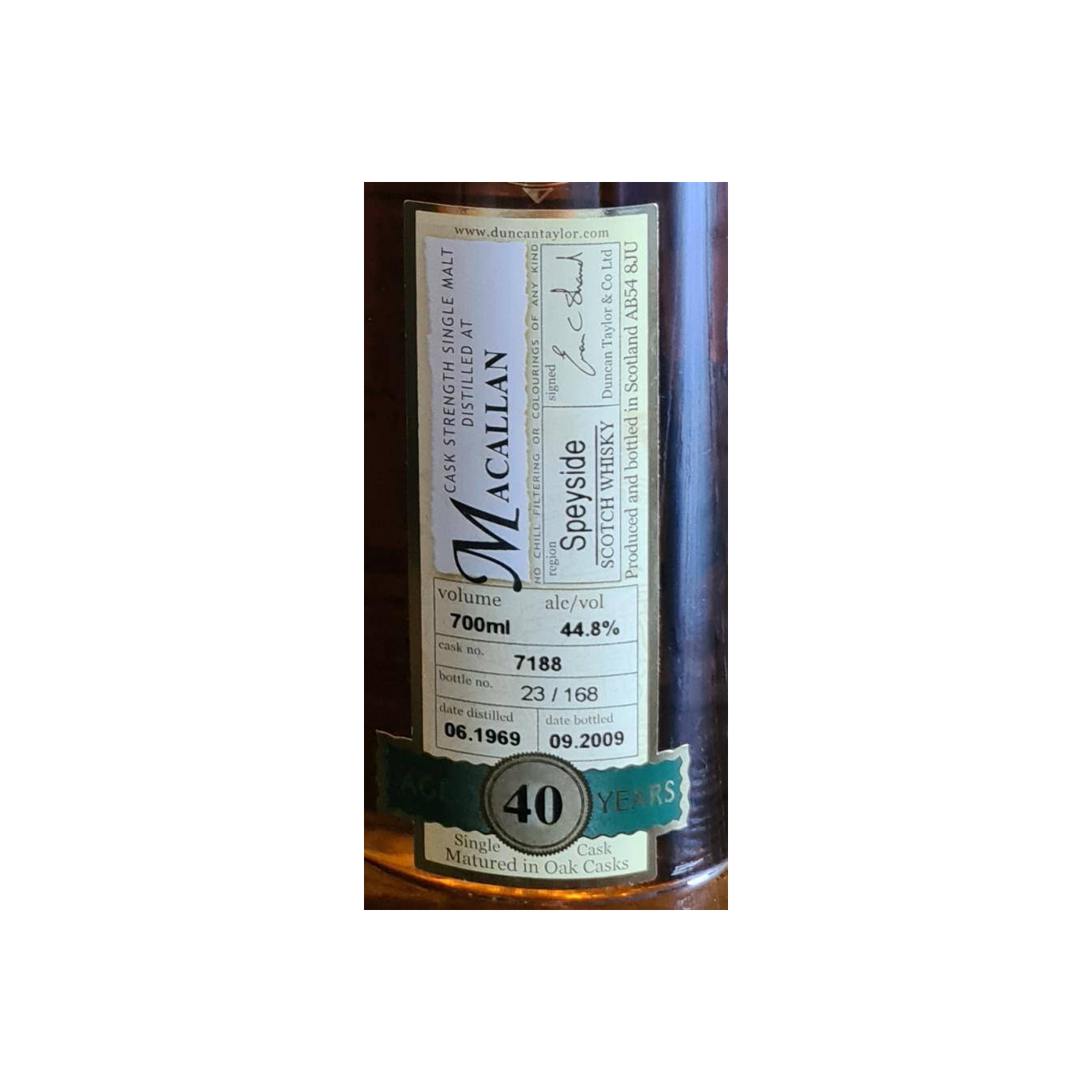 The Macallan 1969 40 Years Single Malt Whisky
