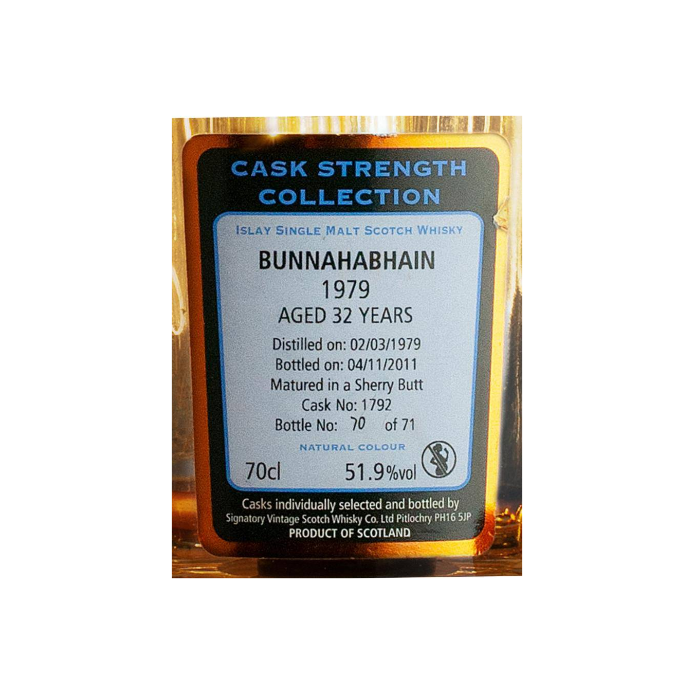 Bunnahabhain Cask Strength Collection 1979 32 Years Single Malt Whisky