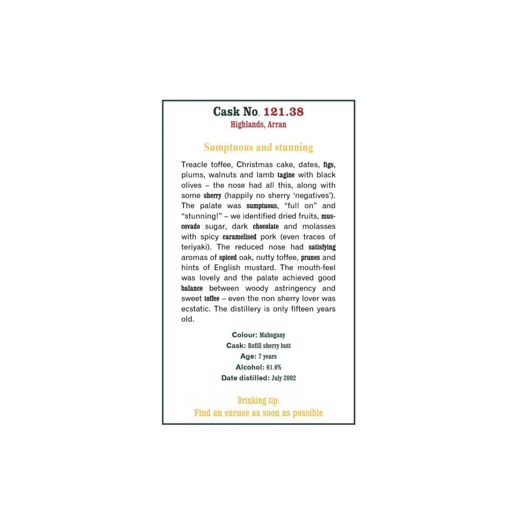 The Scotch Malt Whisky Society 2002 7 Years Single Malt Whisky
