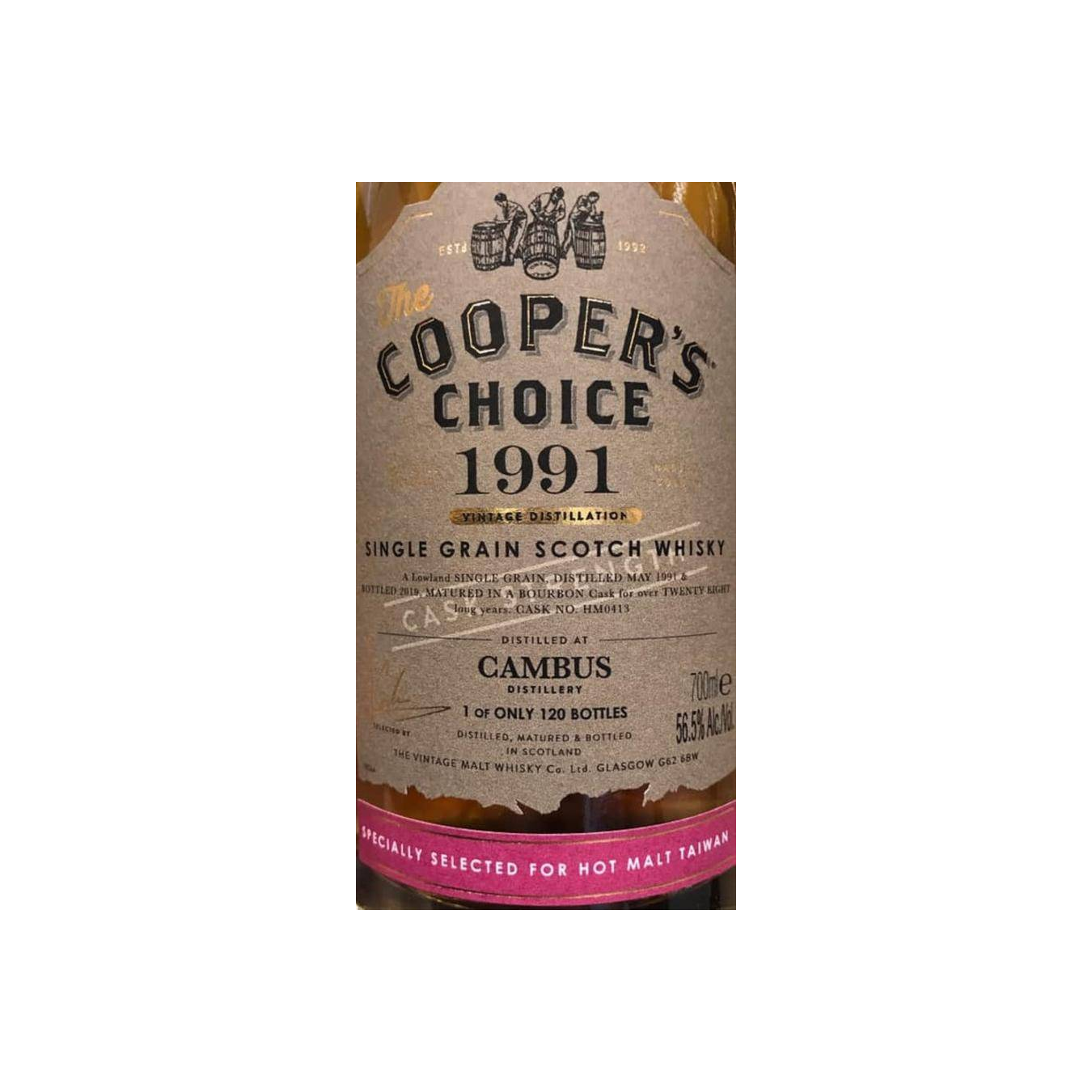 Cambus The Cooper's Choice 1991 28 Years Single Grain Whisky