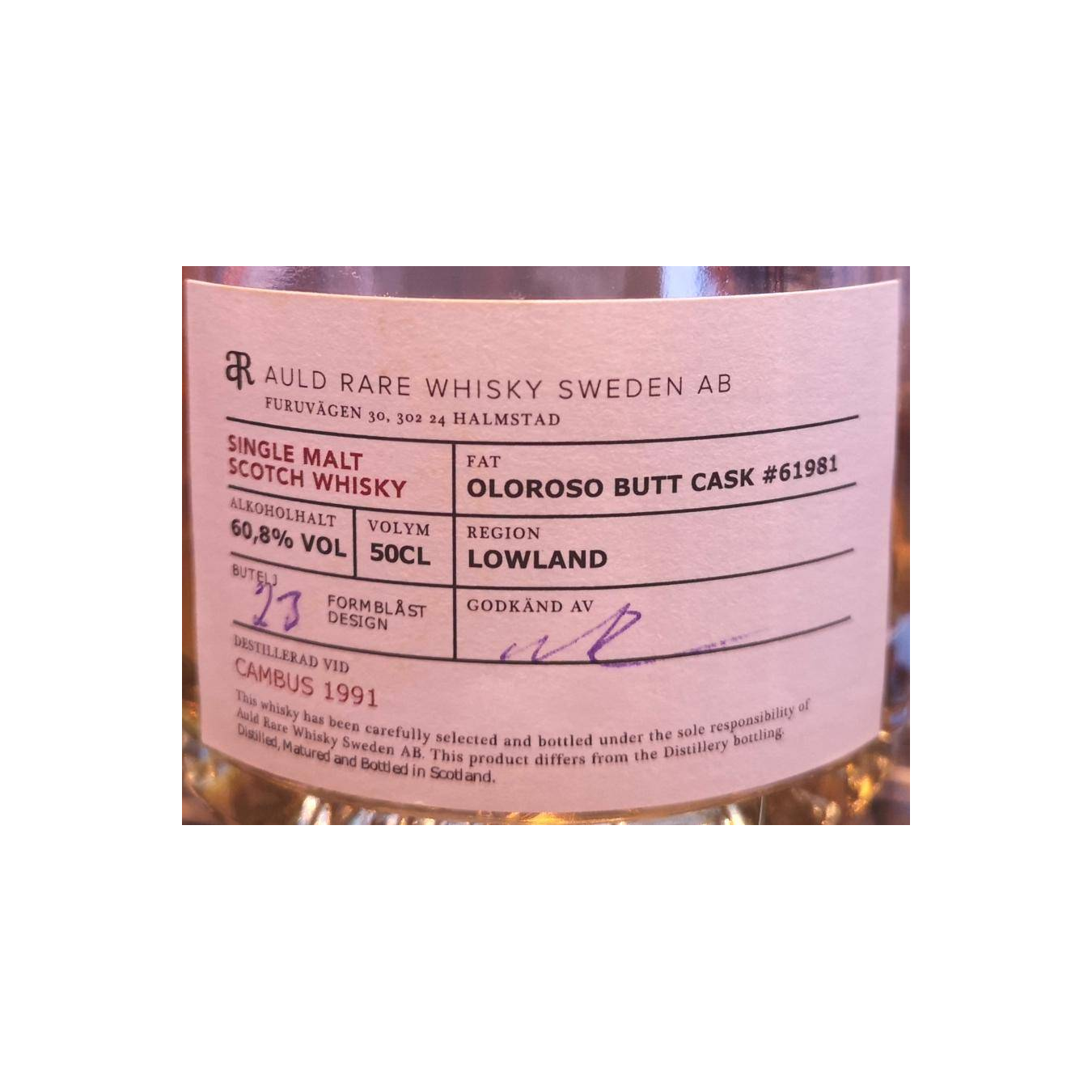 Cambus 1991 26 Years Single Grain Whisky