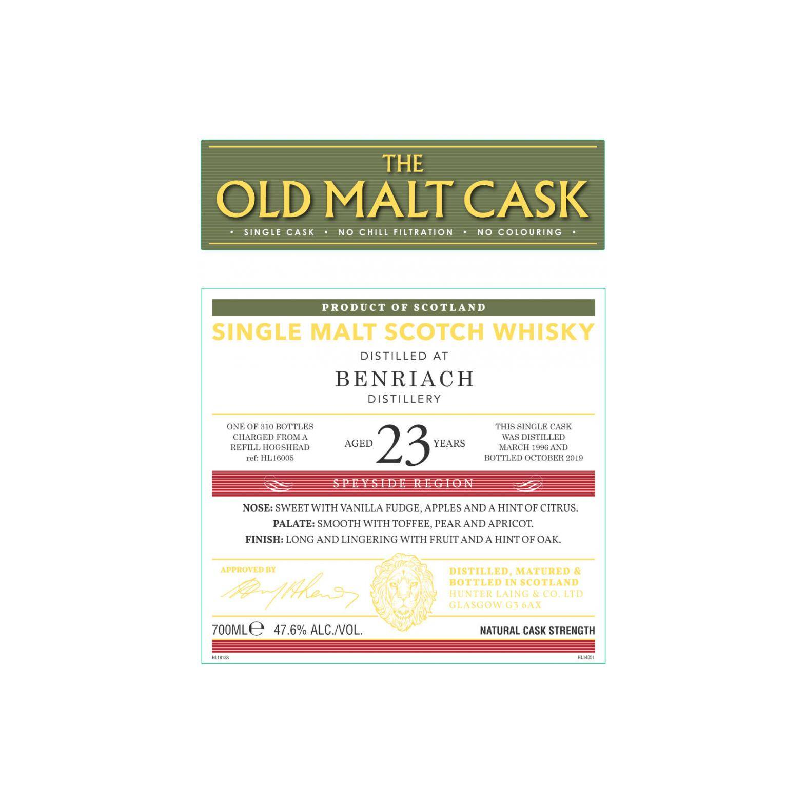 BenRiach Old Malt Cask 1996 23 Years Single Malt Whisky 3