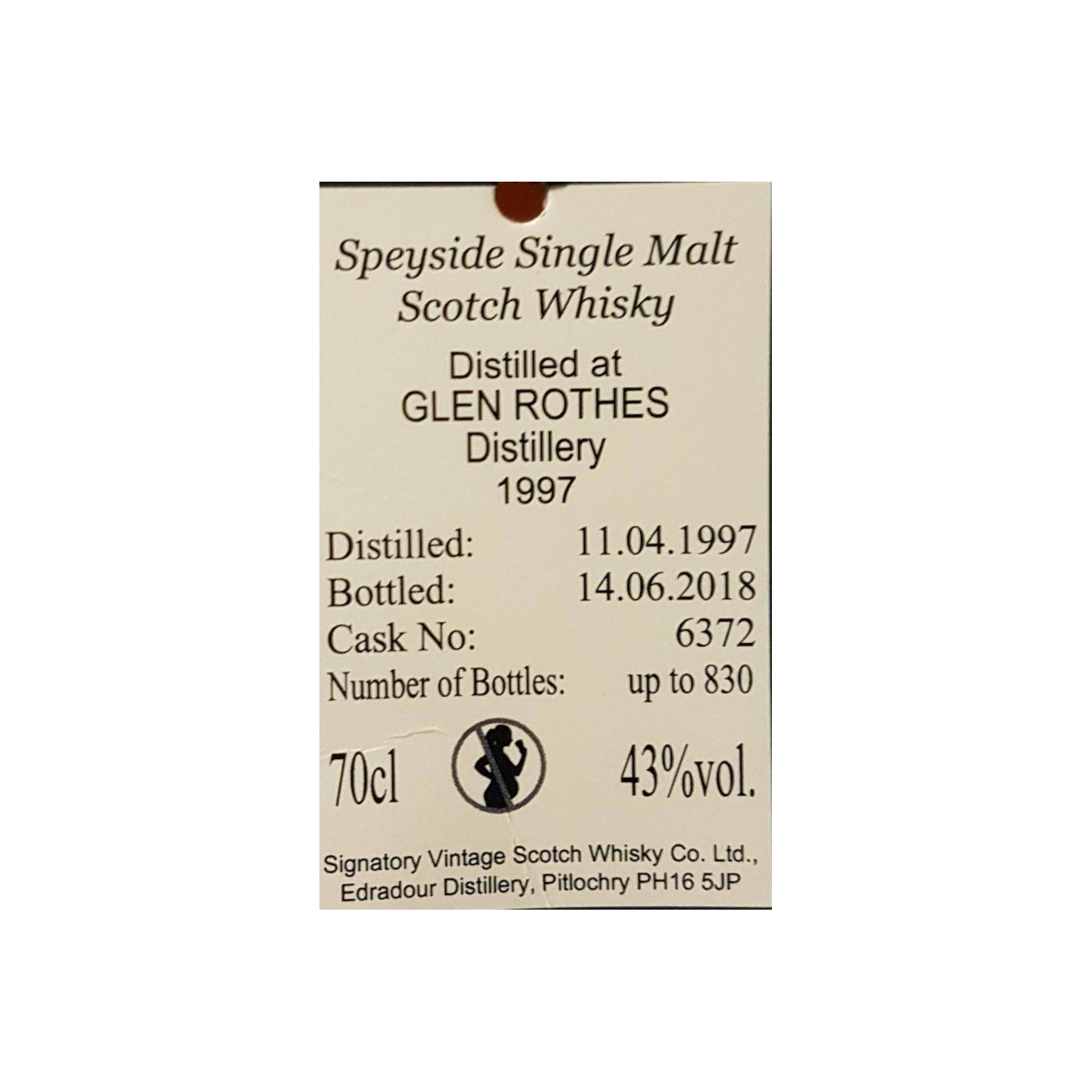 The Glenrothes 1997 21 Years Single Malt Whisky 2