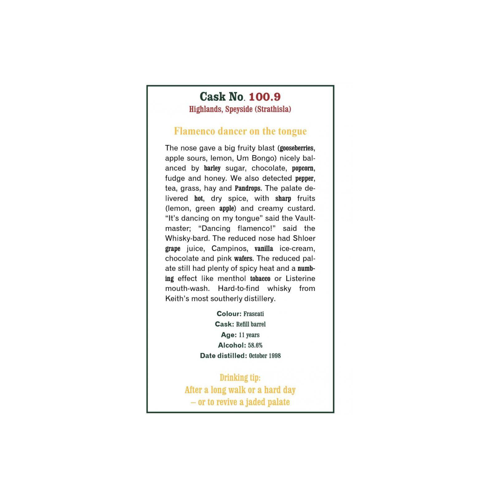 The Scotch Malt Whisky Society 1998 11 Years Single Malt Whisky