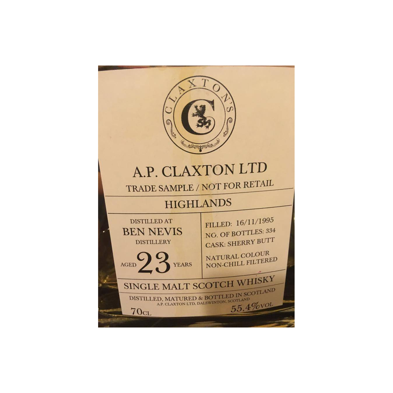 Ben Nevis 1995 23 Years Single Malt Whisky
