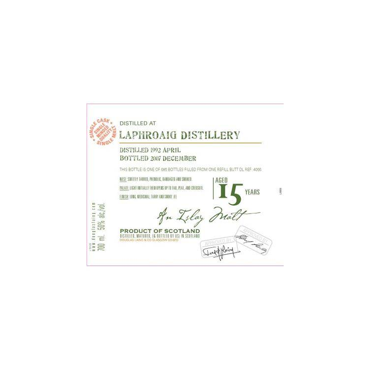 Laphroaig Old Malt Cask 1992 15 Years Single Malt Whisky