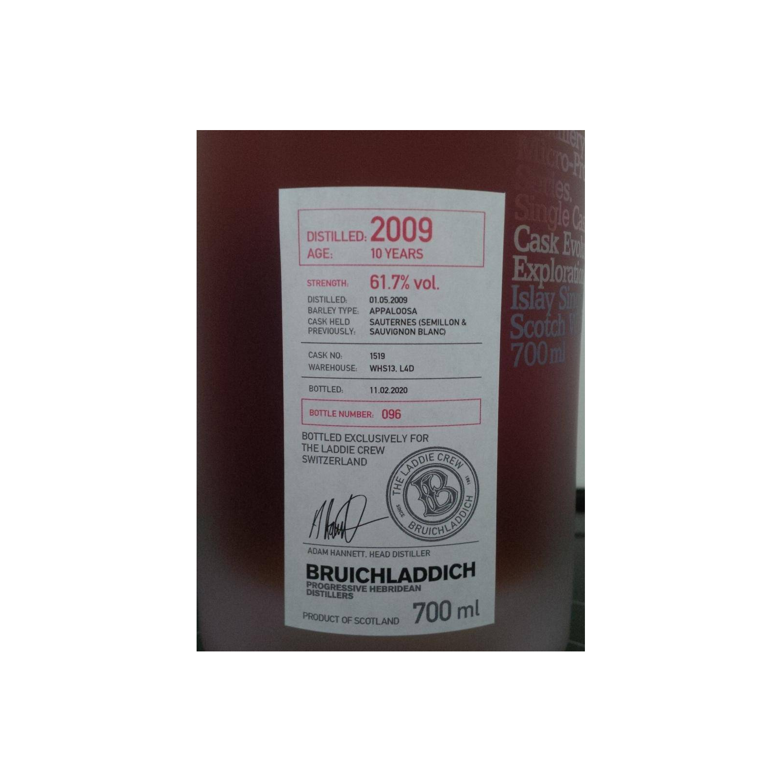 Bruichladdich 2009 10 Years Single Malt Whisky 2