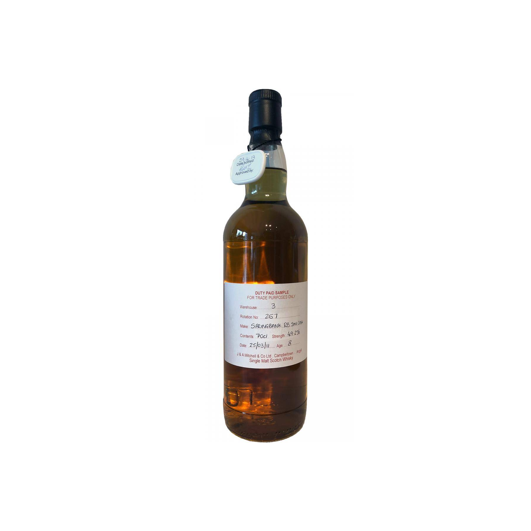 Springbank Duty Paid Sample - For Trade Purposes Only 2011 8 Years Single Malt Whisky