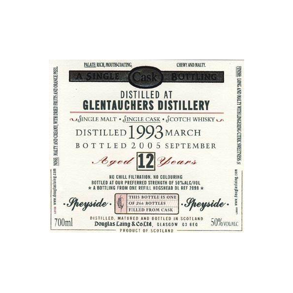 Glentauchers Old Malt Cask 1993 12 Years Single Malt Whisky 2