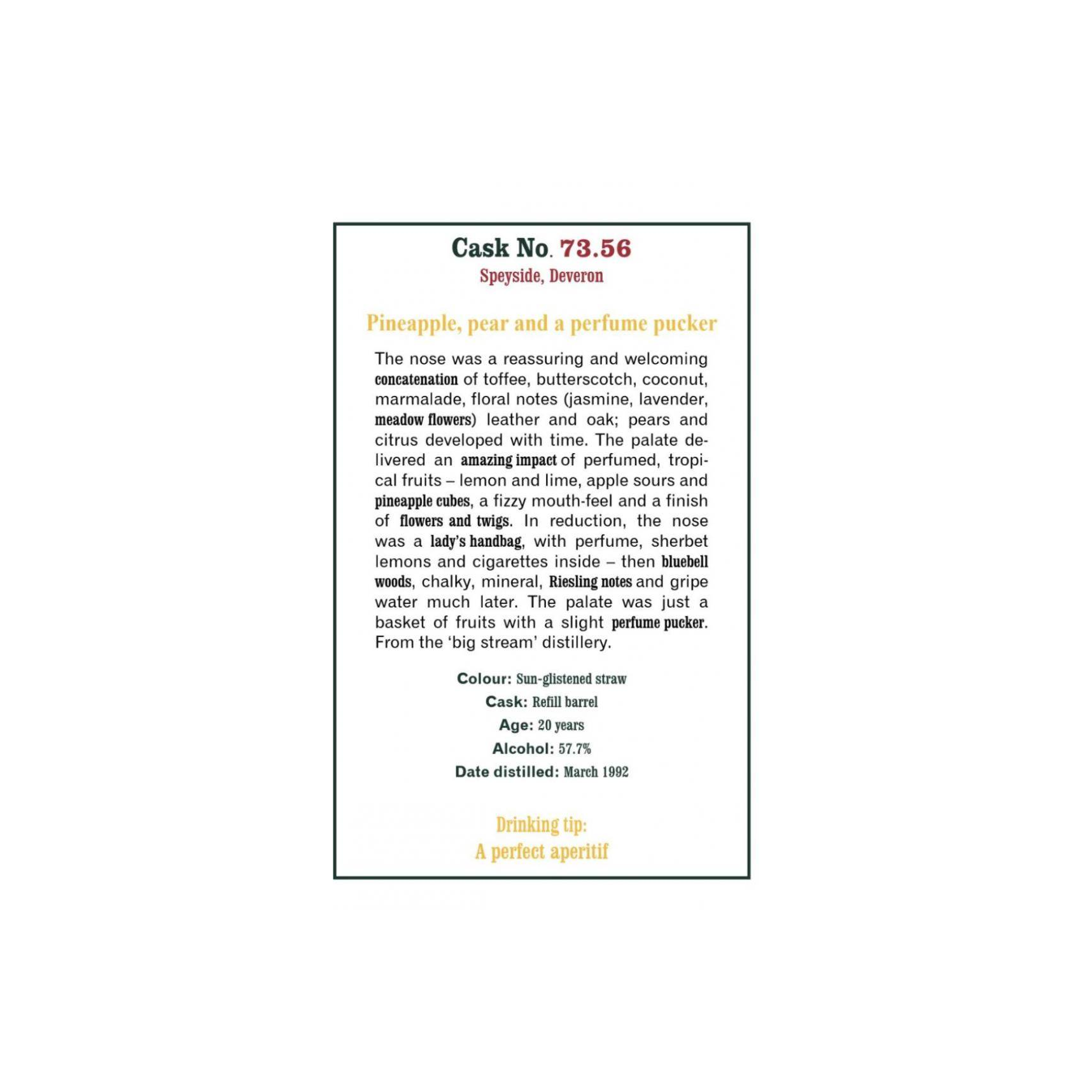 The Scotch Malt Whisky Society 1992 20 Years Single Malt Whisky