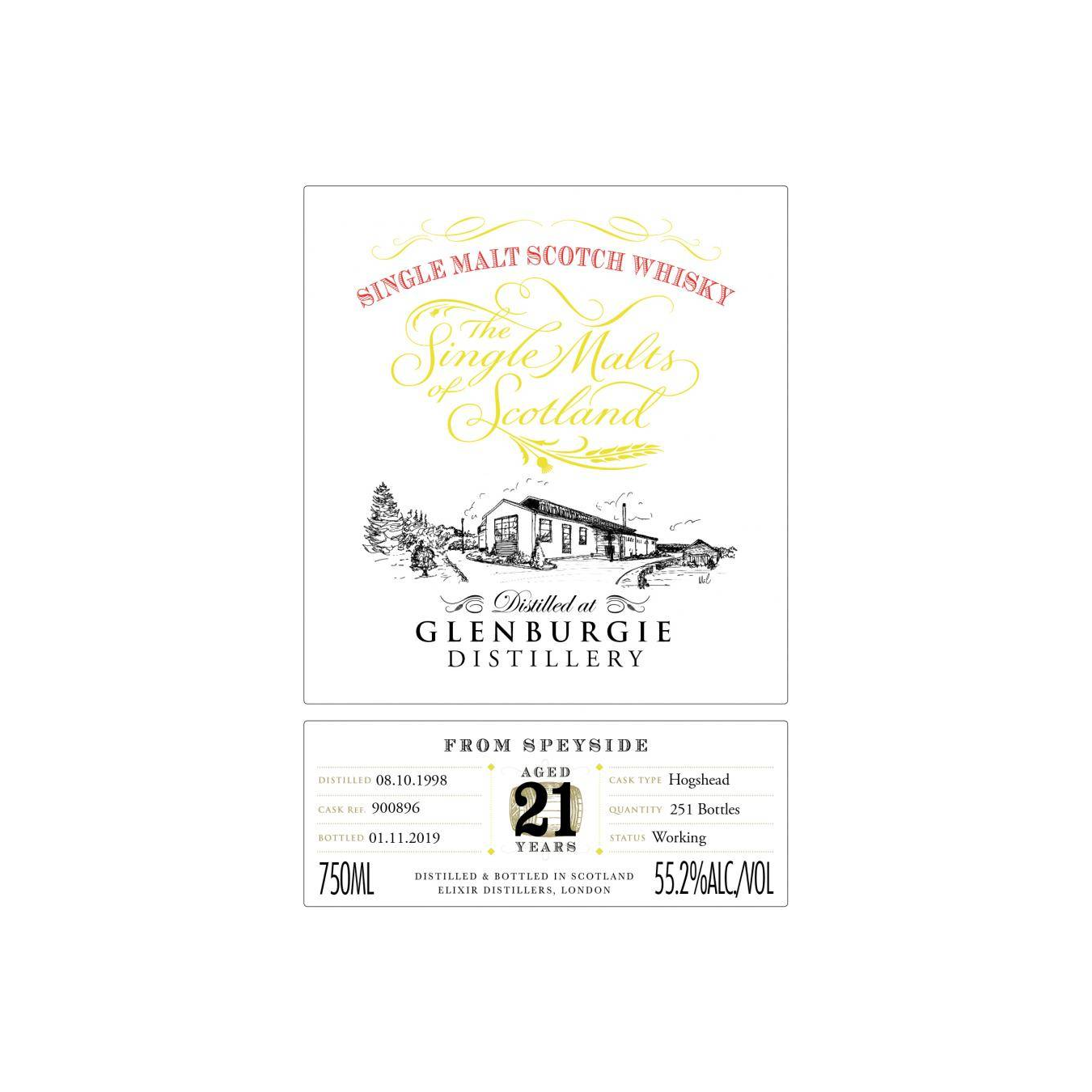 Glenburgie The Single Malts of Scotland 1998 21 Years Single Malt Whisky