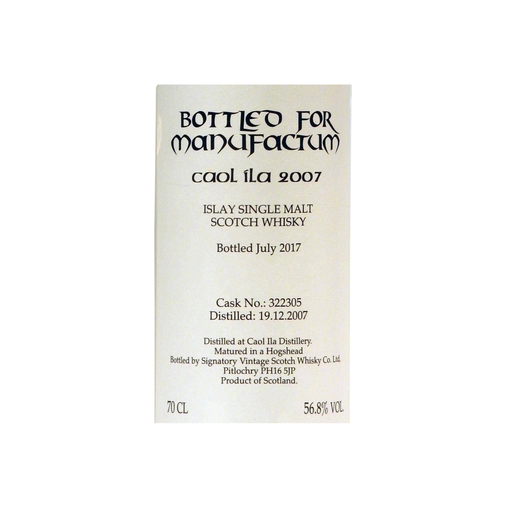 Caol Ila 2007 10 Years Single Malt Whisky 2