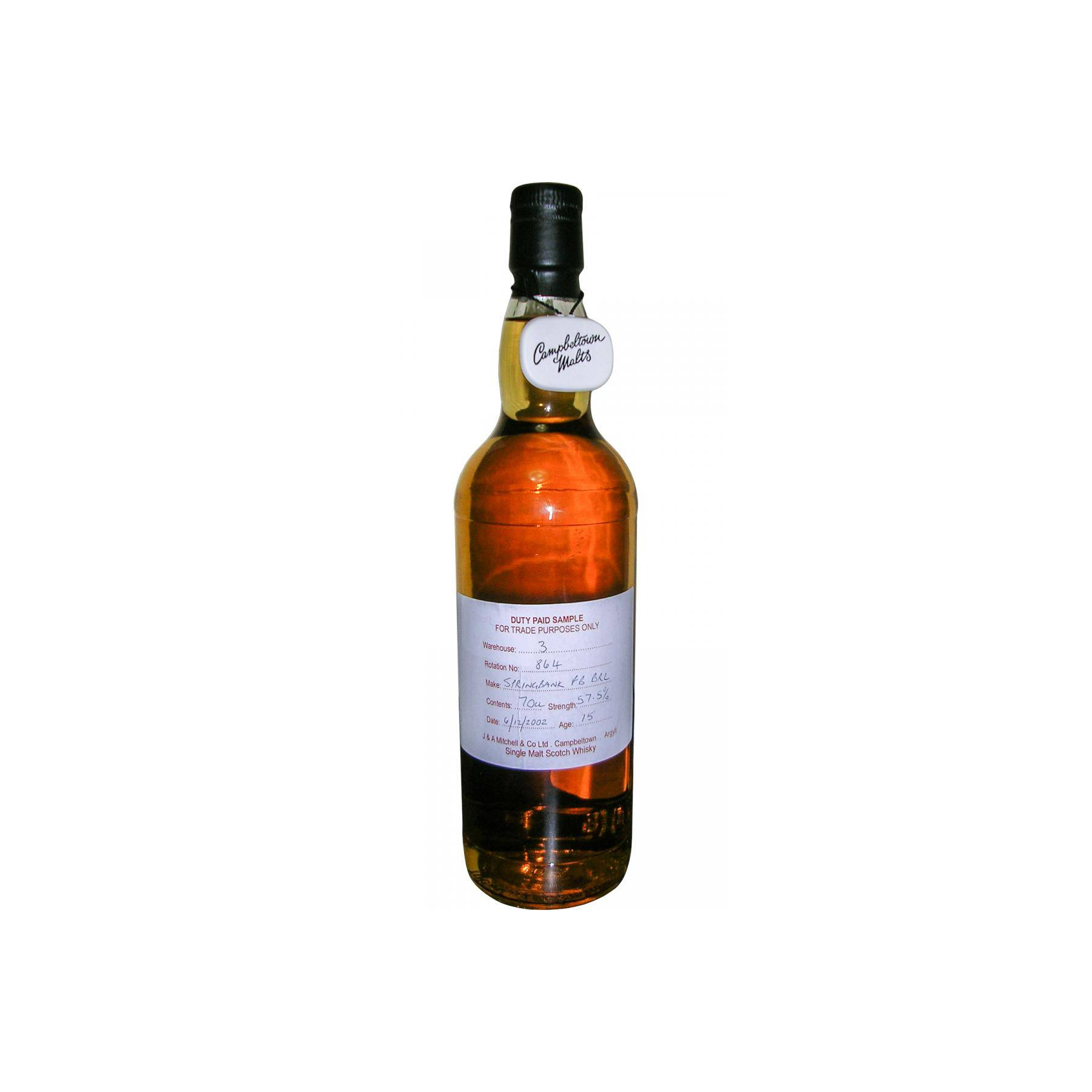 Springbank Duty Paid Sample - For Trade Purposes Only 2002 15 Years Single Malt Whisky