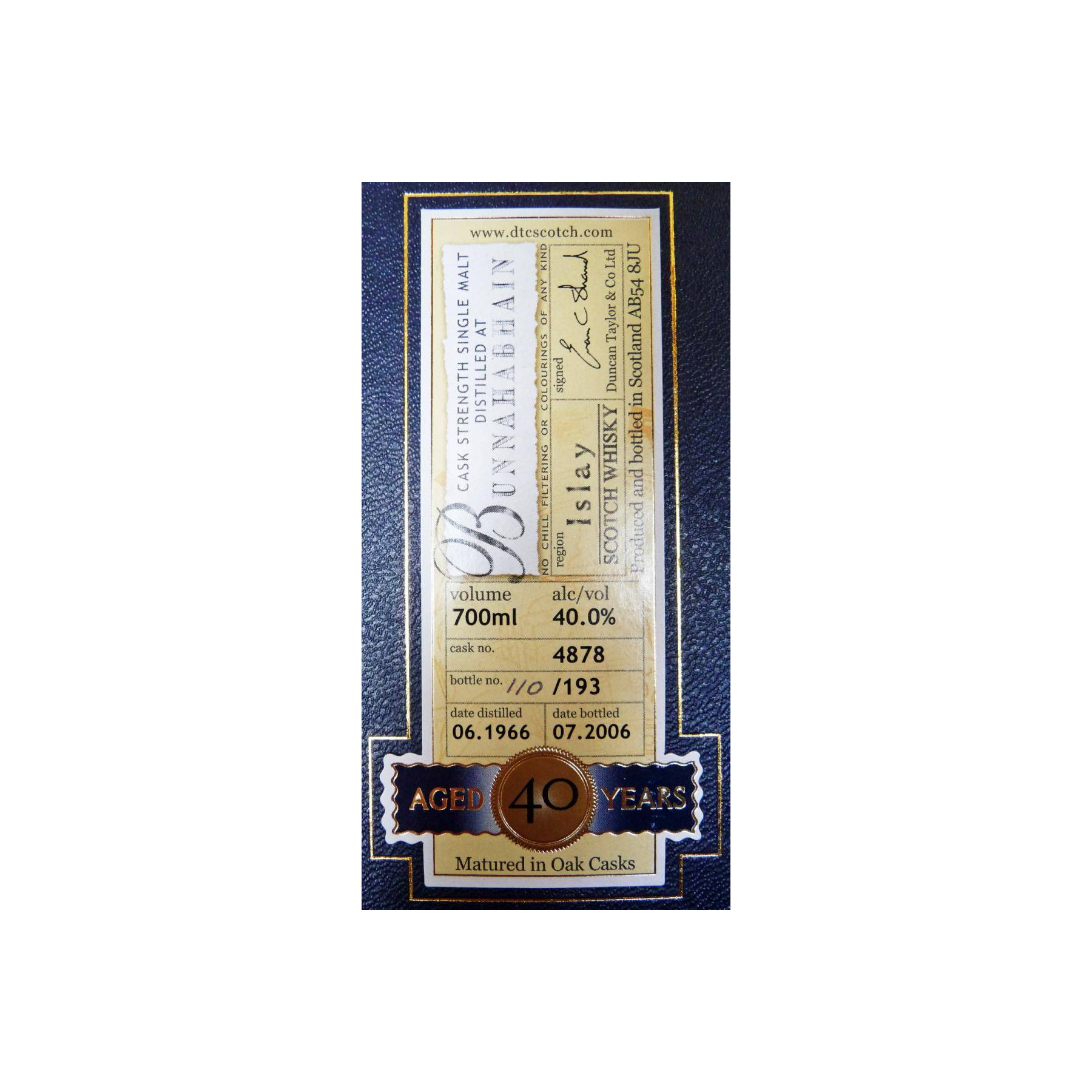 Bunnahabhain Rare Auld 1966 40 Years Single Malt Whisky 2