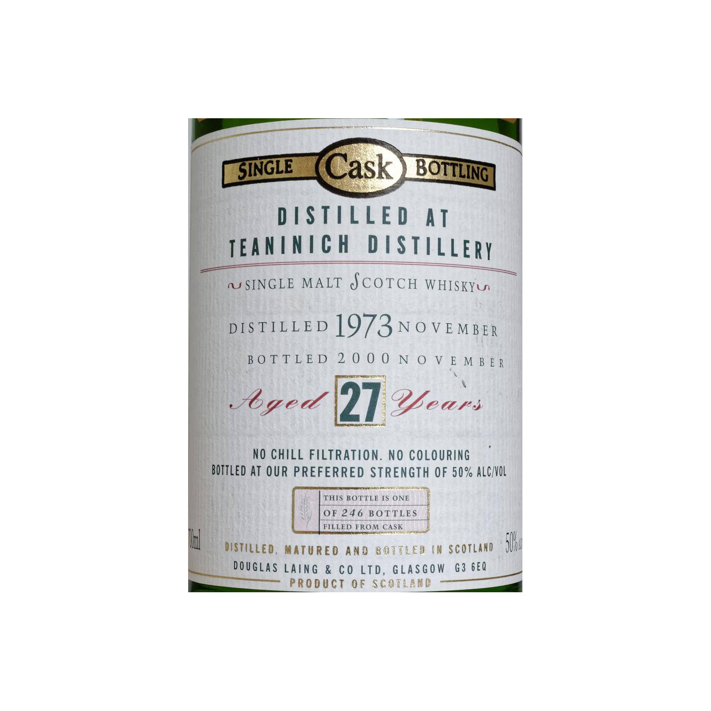 Teaninich Old Malt Cask 1973 27 Years Single Malt Whisky 2