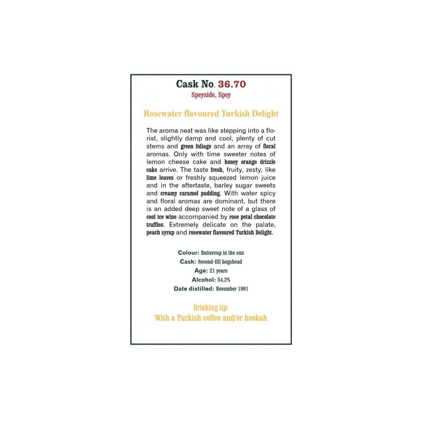 The Scotch Malt Whisky Society 1991 21 Years Single Malt Whisky