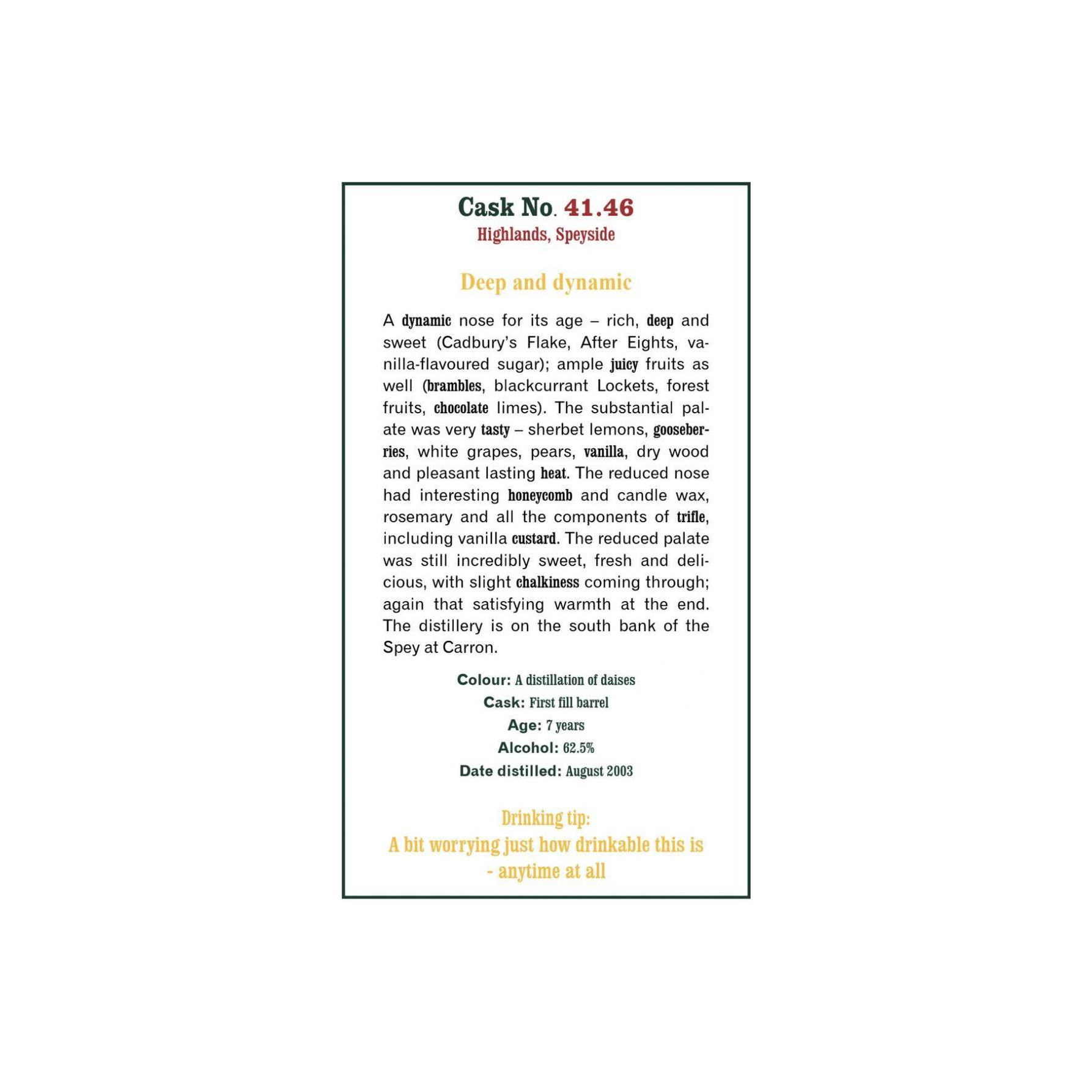 The Scotch Malt Whisky Society 2003 7 Years Single Malt Whisky