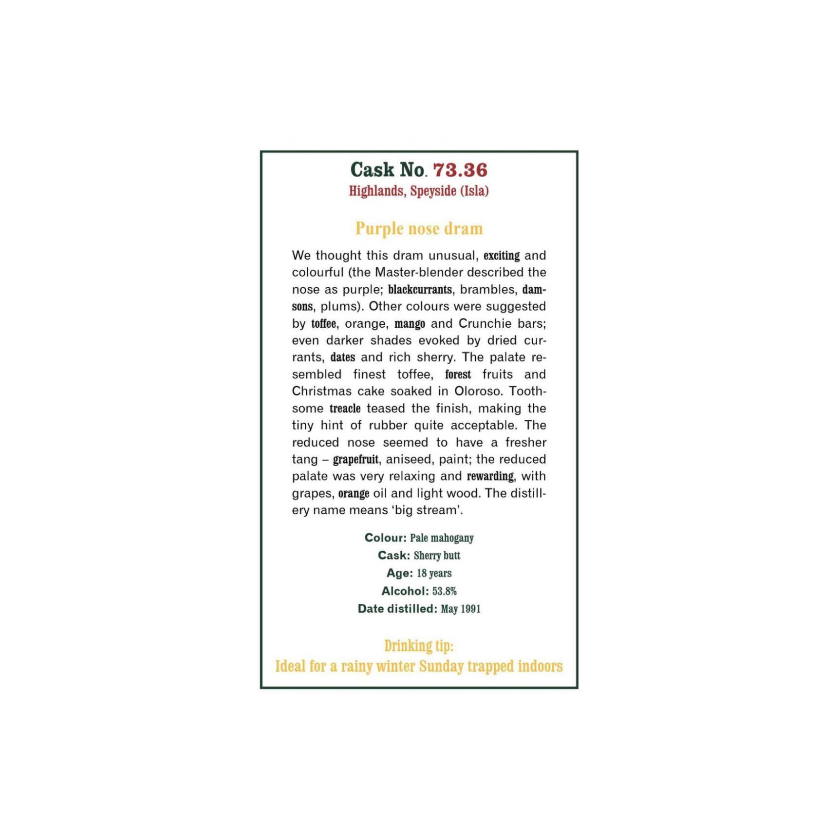 The Scotch Malt Whisky Society 1991 18 Years Single Malt Whisky