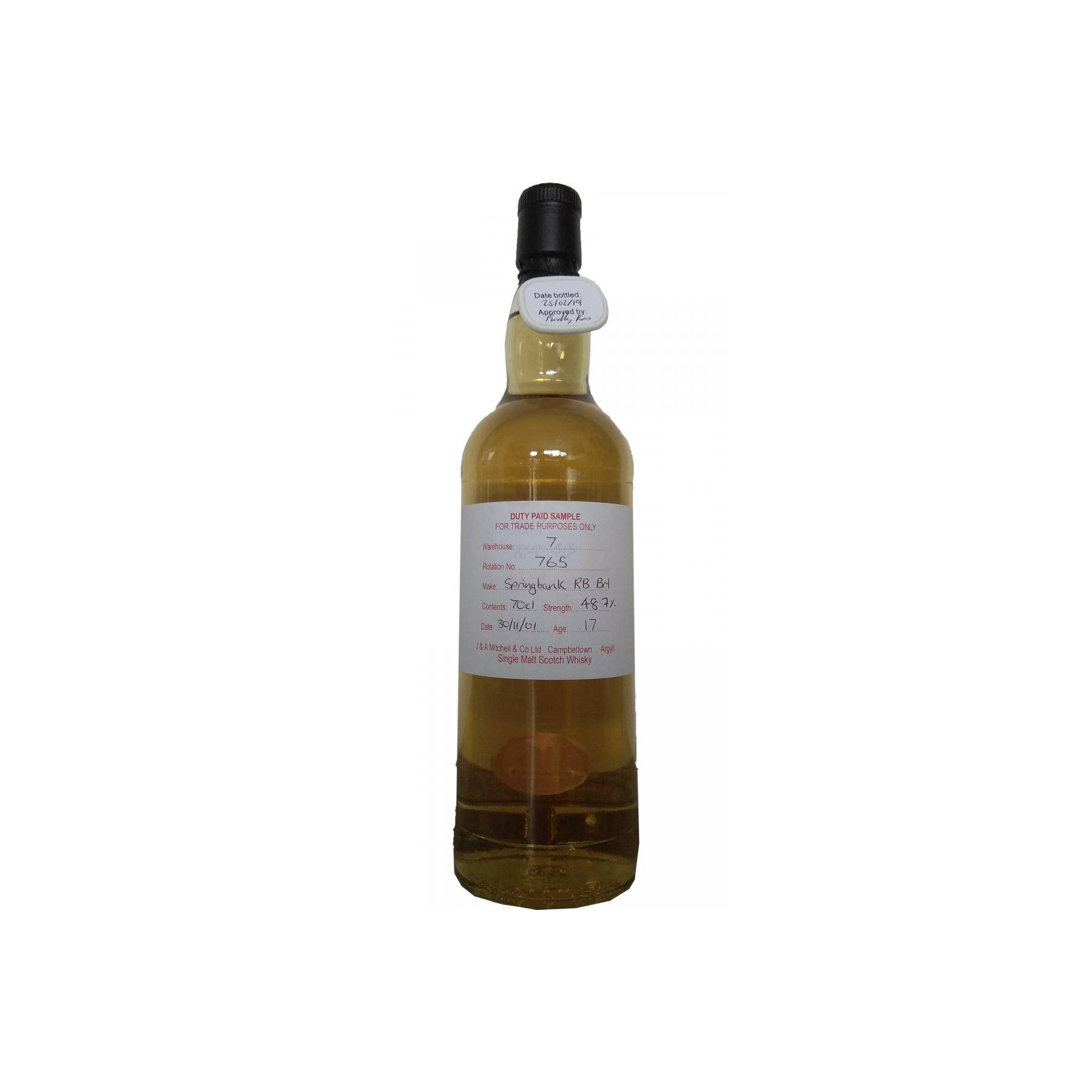 Springbank Duty Paid Sample - For Trade Purposes Only 2001 17 Years Single Malt Whisky