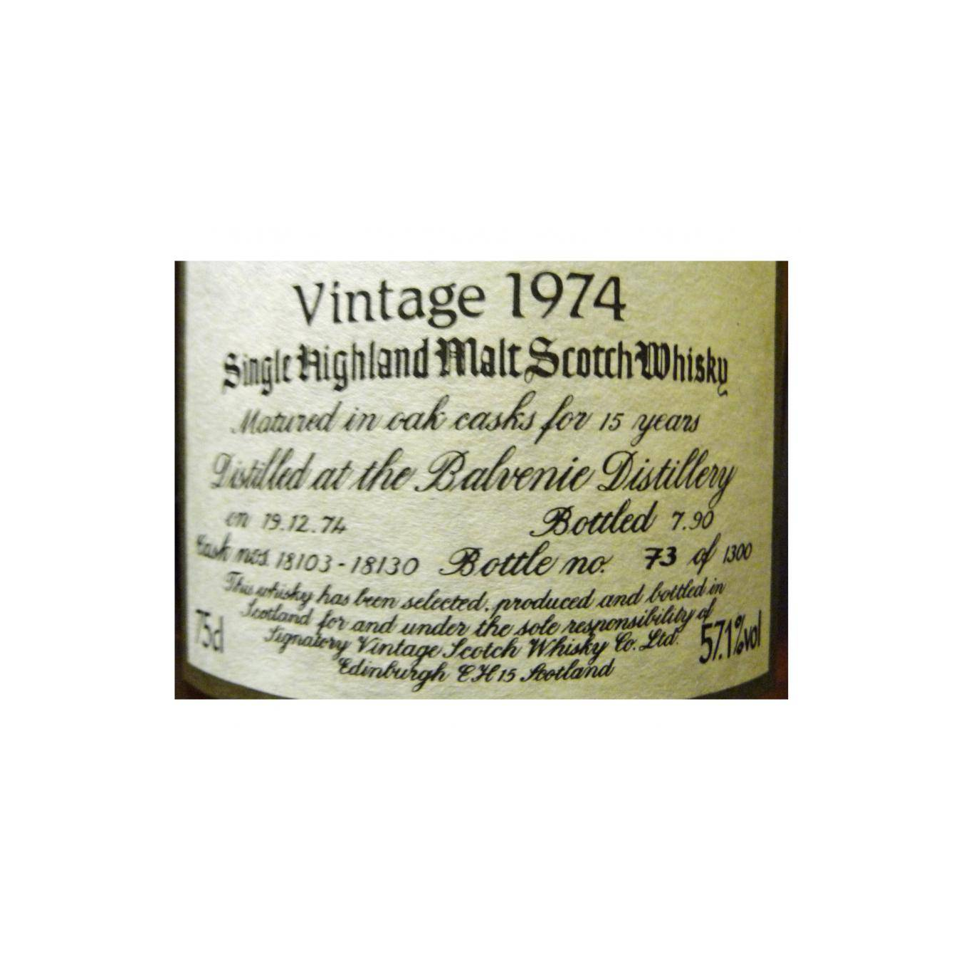 The Balvenie Vintage Collection - Dumpy 1974 15 Years Single Malt Whisky 2