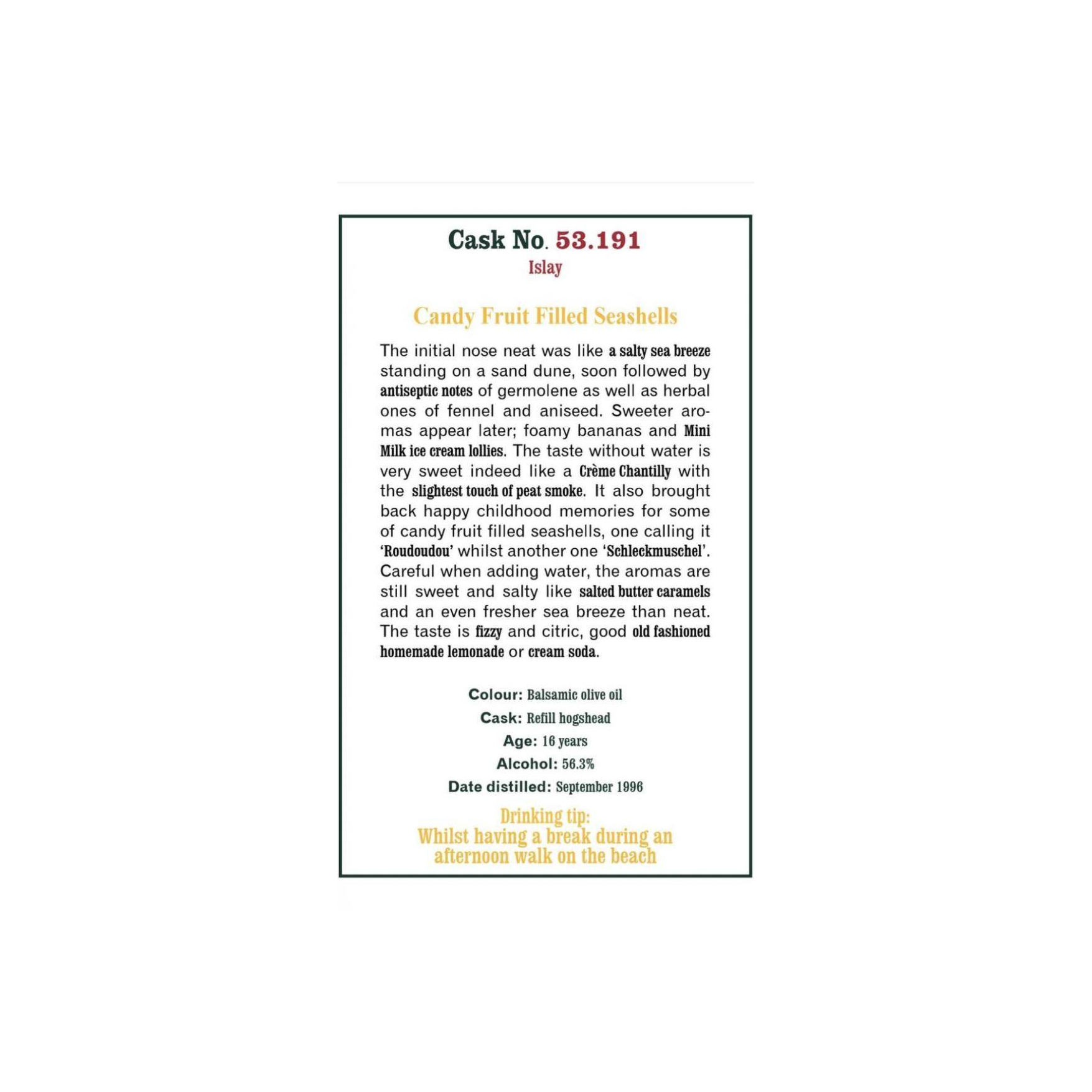 The Scotch Malt Whisky Society 1996 16 Years Single Malt Whisky