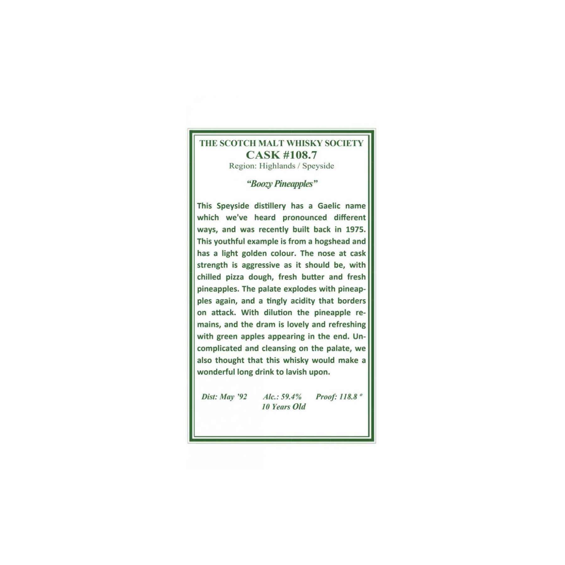 The Scotch Malt Whisky Society 1994 12 Years Single Malt Whisky