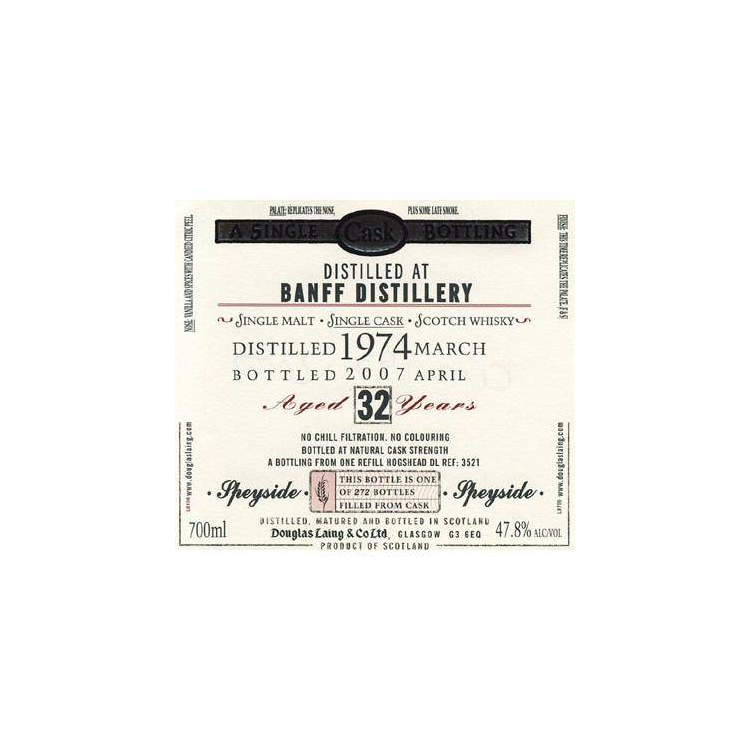 Banff Old Malt Cask 1974 32 Years Single Malt Whisky 2