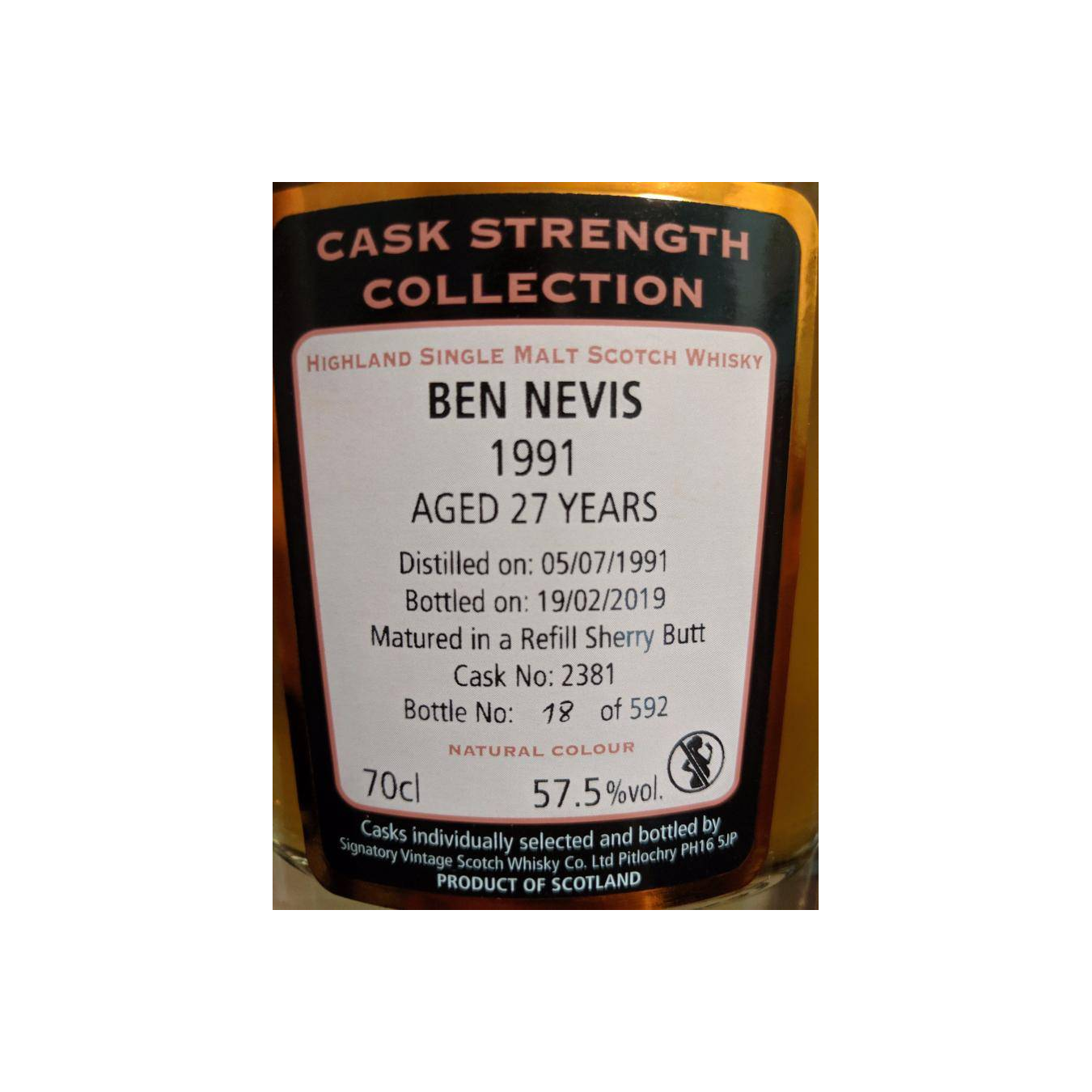 Ben Nevis Cask Strength Collection 1991 27 Years Single Malt Whisky 2