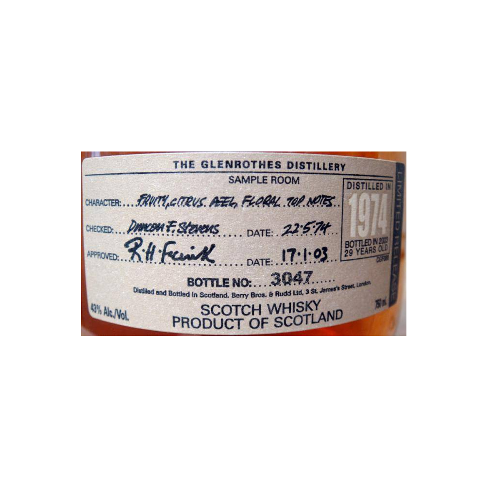 The Glenrothes 1974 29 Years Single Malt Whisky 3