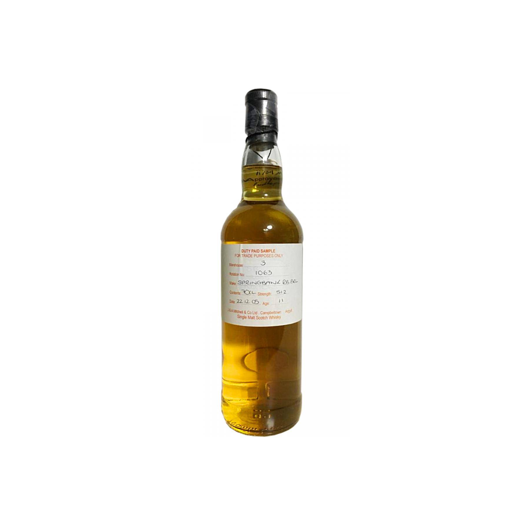 Springbank Duty Paid Sample - For Trade Purposes Only 2005 11 Years Single Malt Whisky