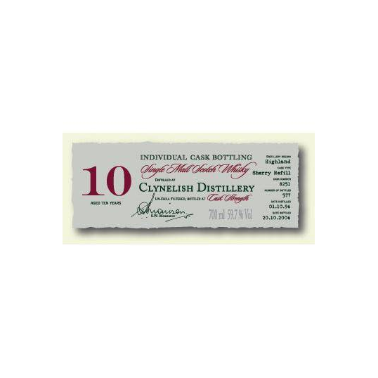 Clynelish Individual Cask Bottling 1996 10 Years Single Malt Whisky 2