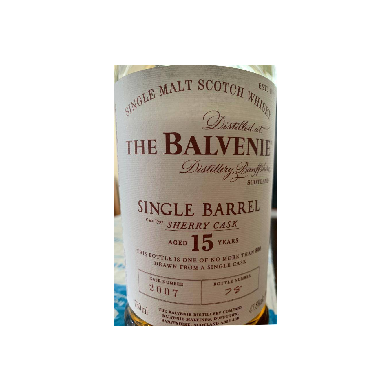 The Balvenie 15 Years Single Malt Whisky