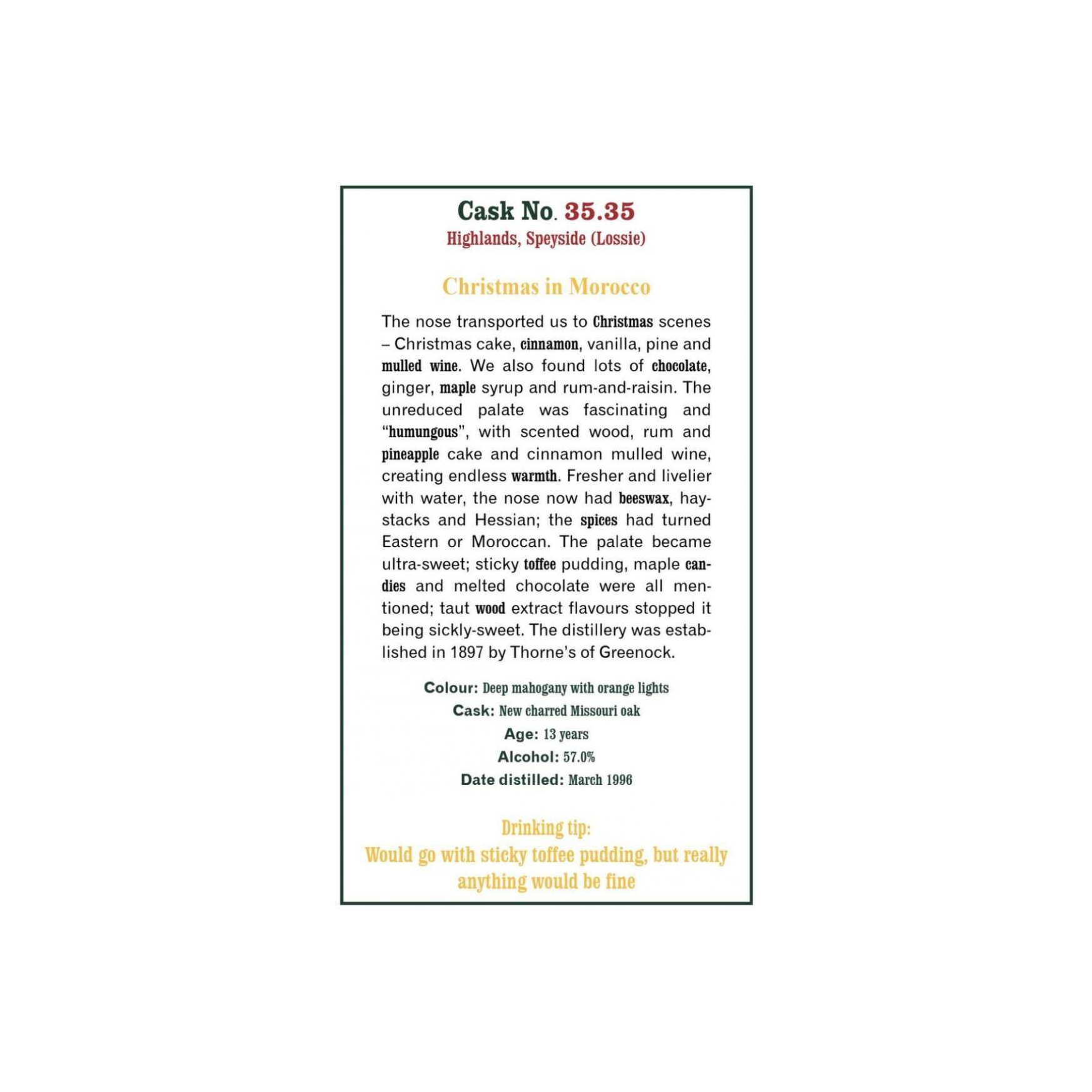 The Scotch Malt Whisky Society 1996 13 Years Single Malt Whisky