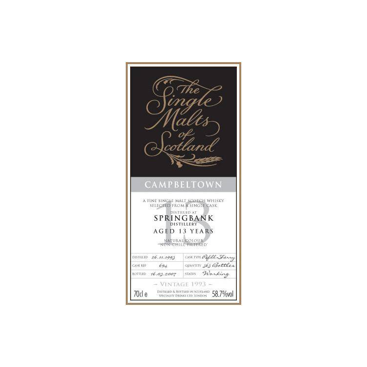 Springbank The Single Malts of Scotland 1993 13 Years Single Malt Whisky 2