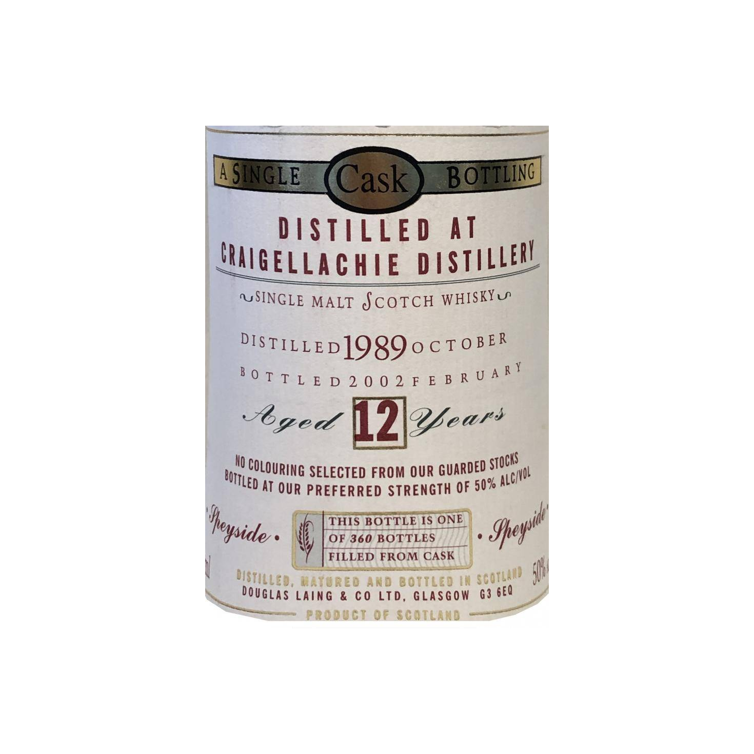 Craigellachie Old Malt Cask 1989 12 Years Single Malt Whisky 3