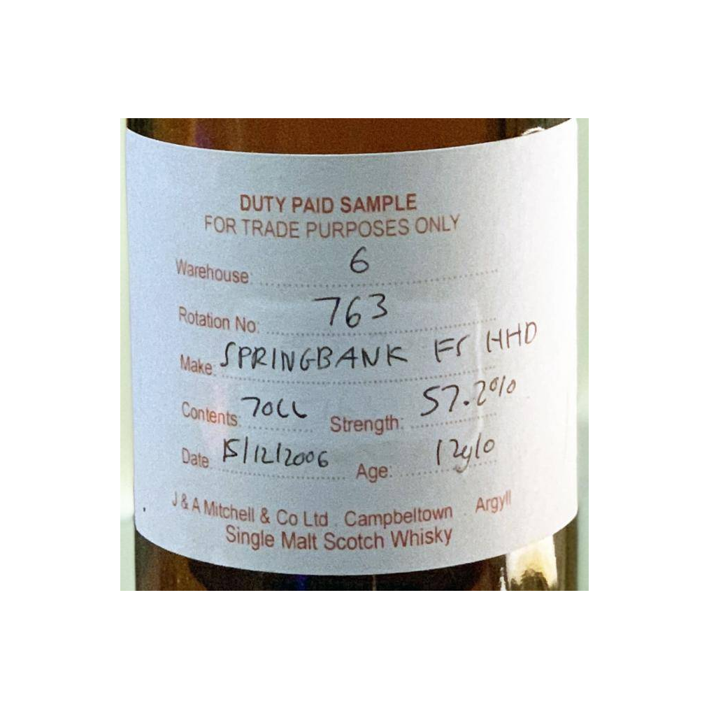 Springbank Duty Paid Sample - For Trade Purposes Only 2006 12 Years Single Malt Whisky