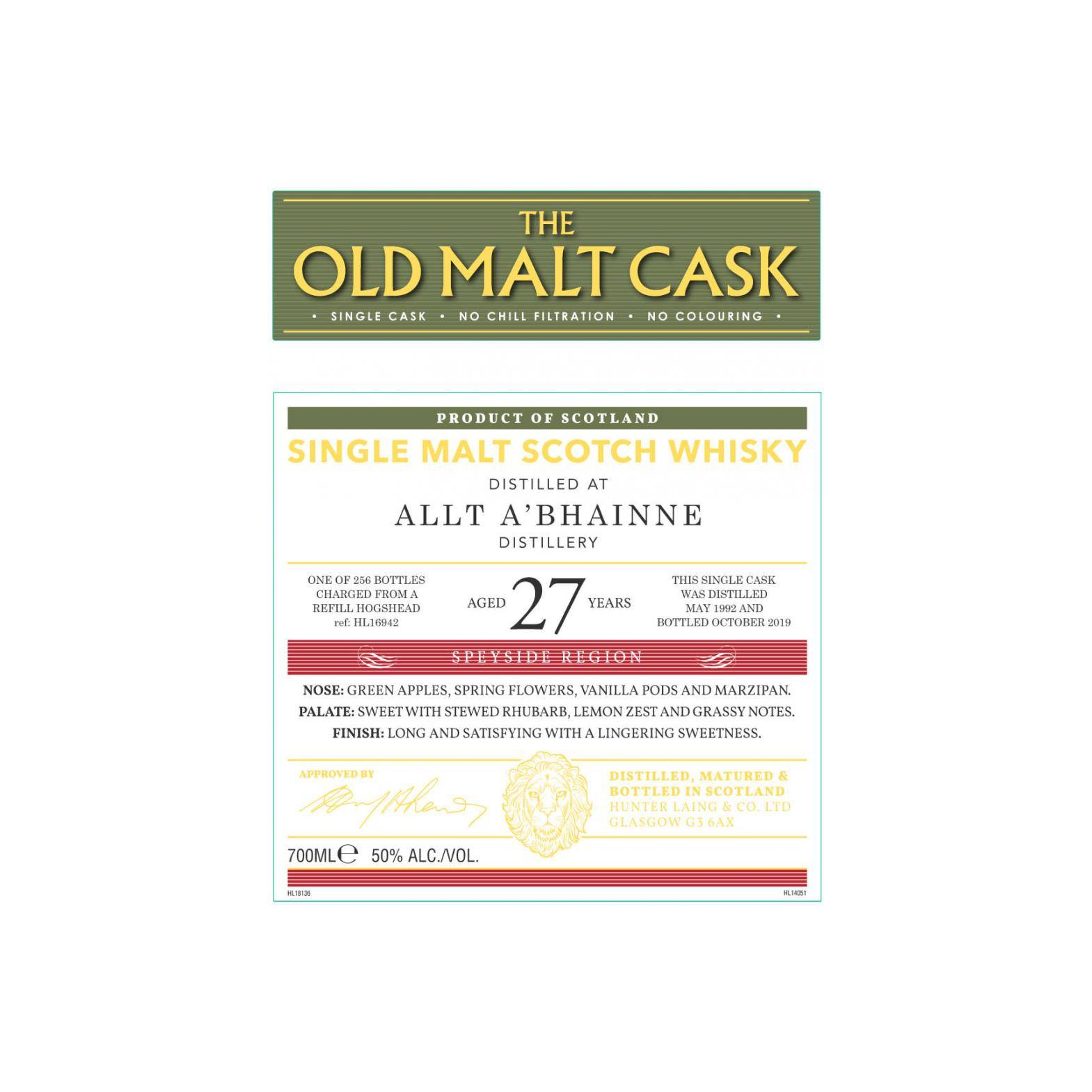 Allt-A-Bhainne Old Malt Cask 1992 27 Years Single Malt Whisky 2