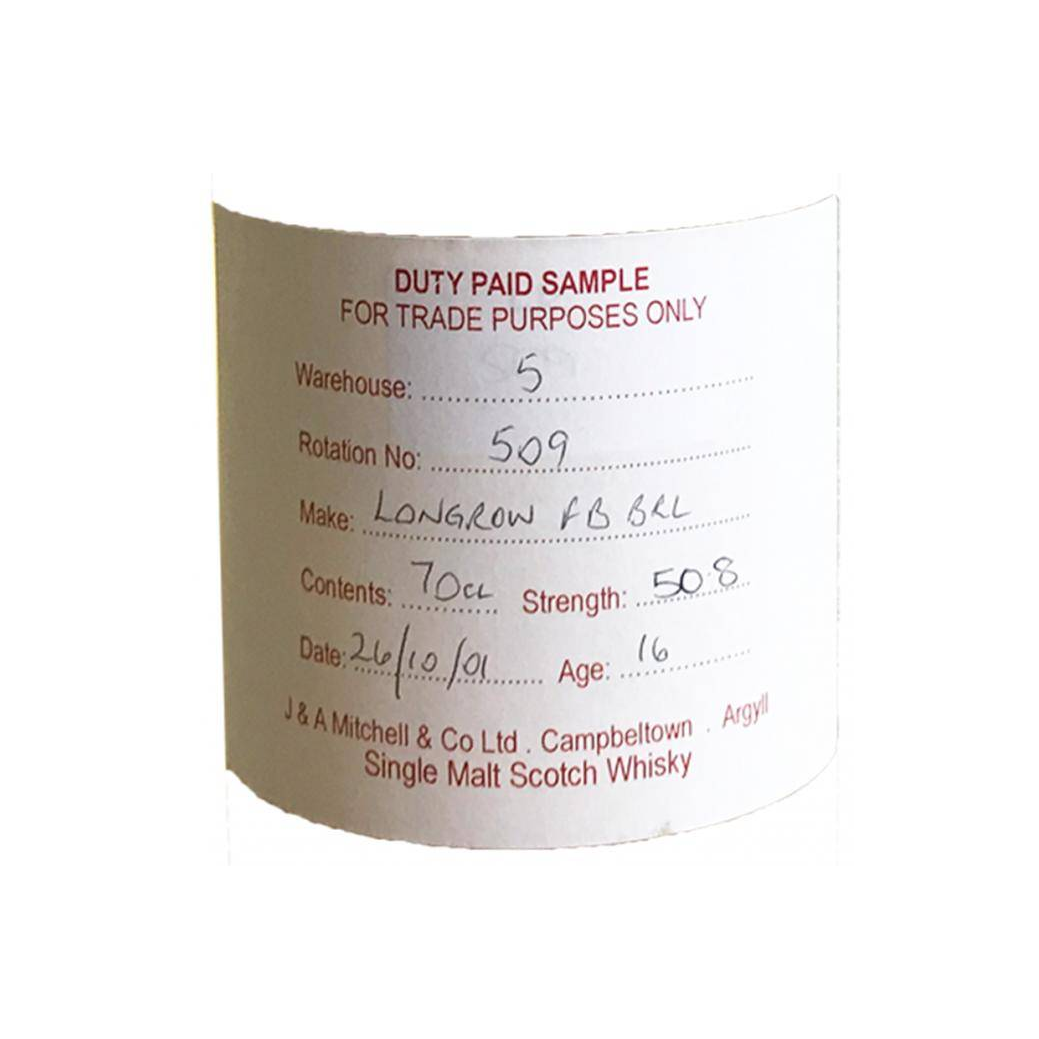 Longrow Duty Paid Sample - For Trade Purposes Only 2001 16 Years Single Malt Whisky 2
