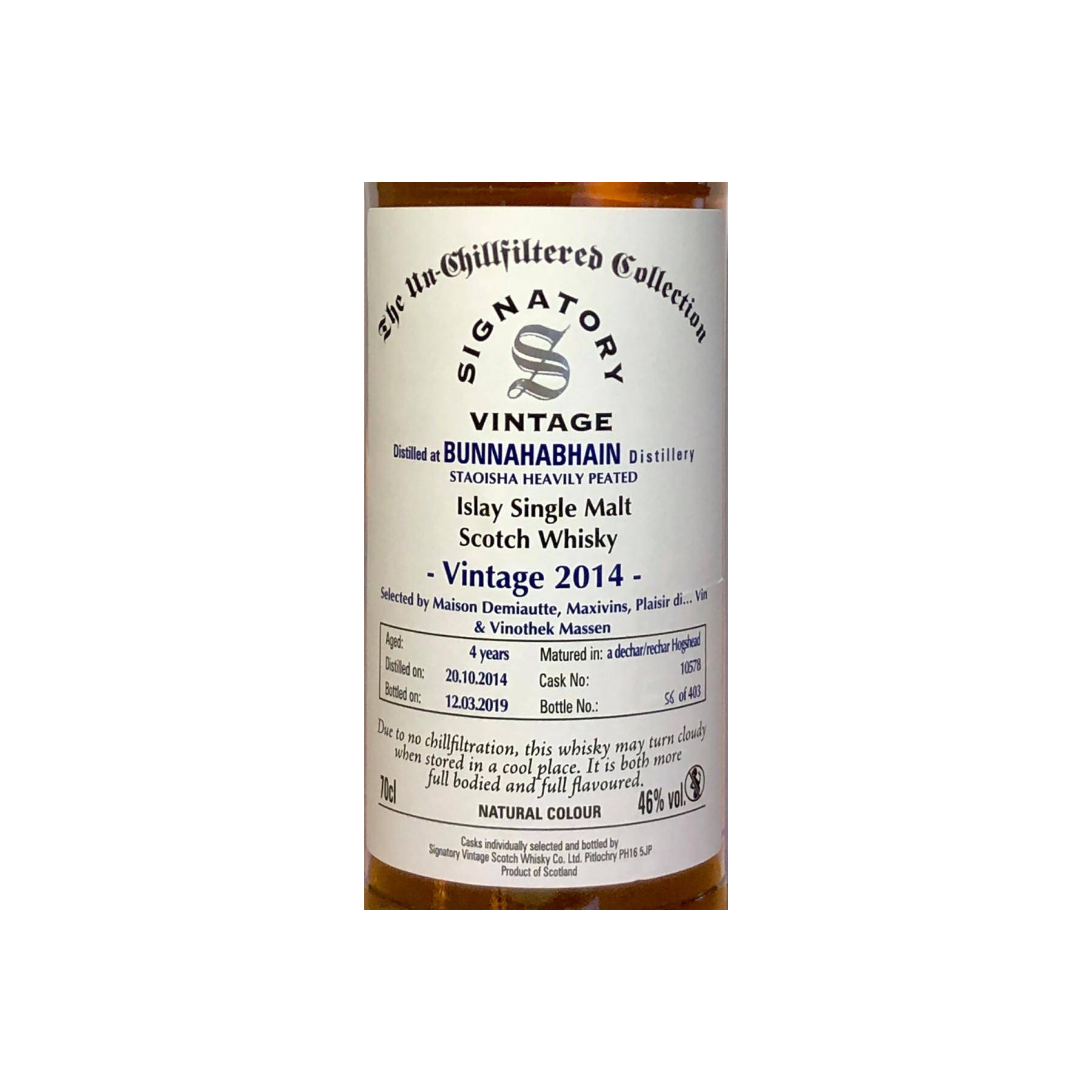 Bunnahabhain The Un-Chillfiltered Collection 2014 4 Years Single Malt Whisky 2