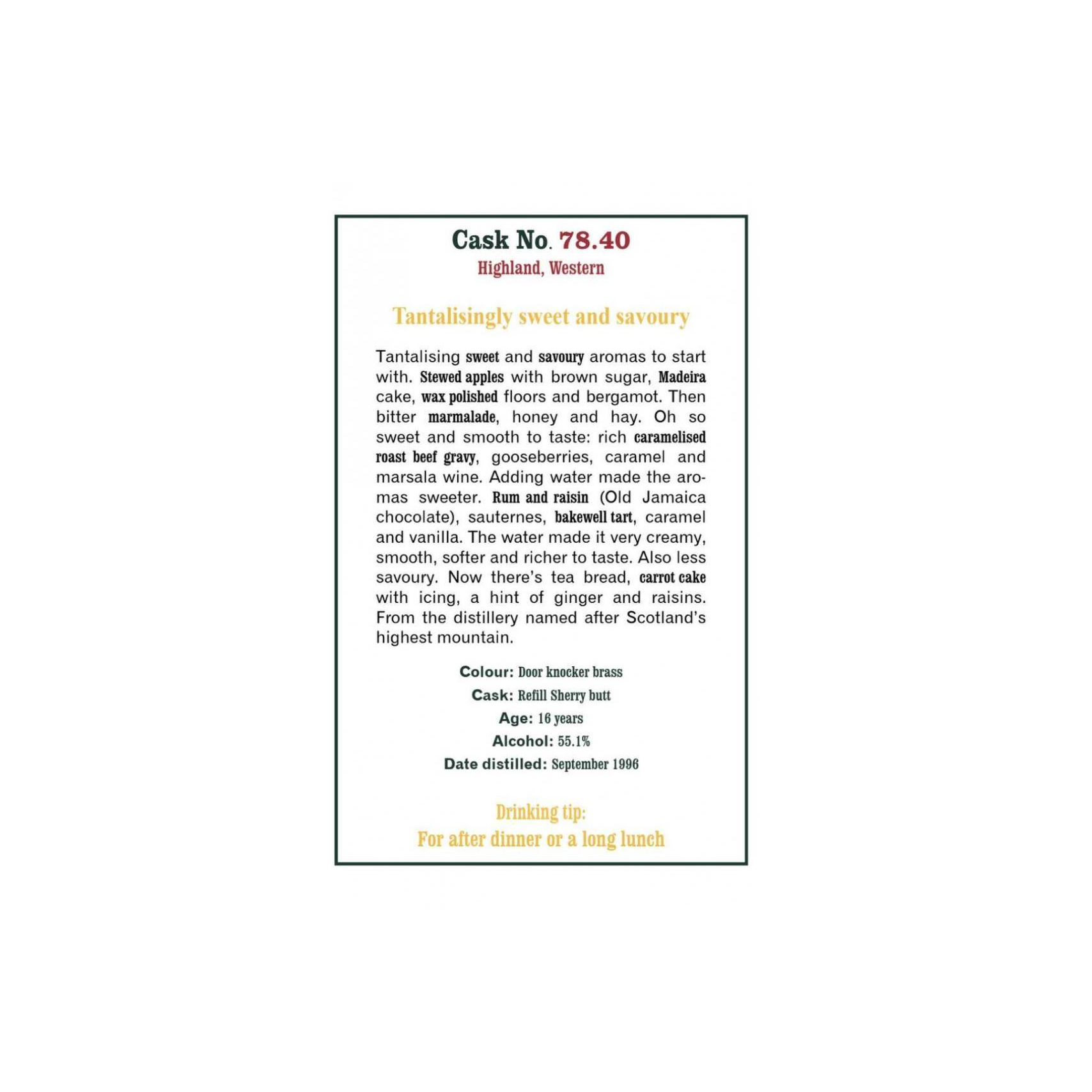 The Scotch Malt Whisky Society 1996 16 Years Single Malt Whisky