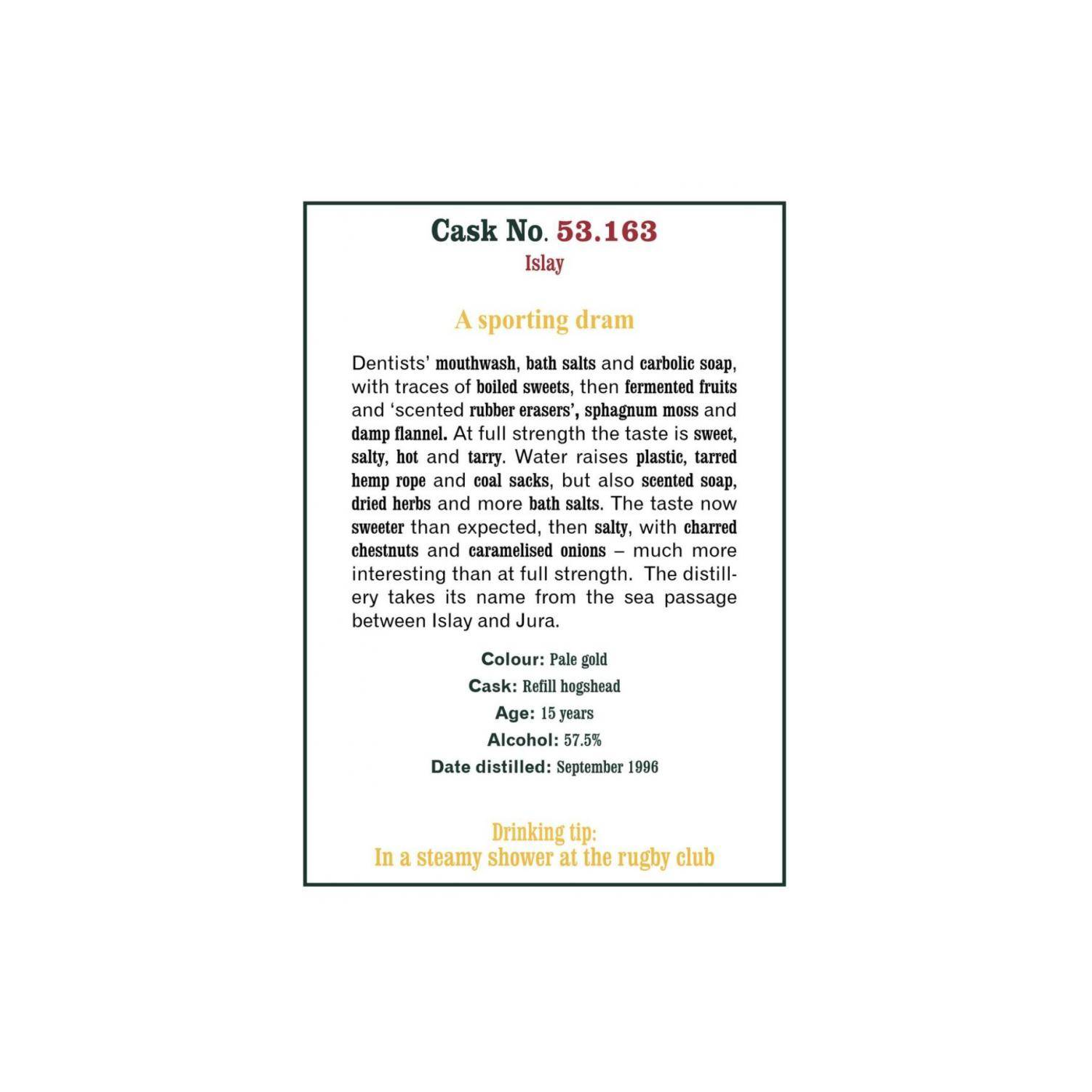 The Scotch Malt Whisky Society 1996 15 Years Single Malt Whisky