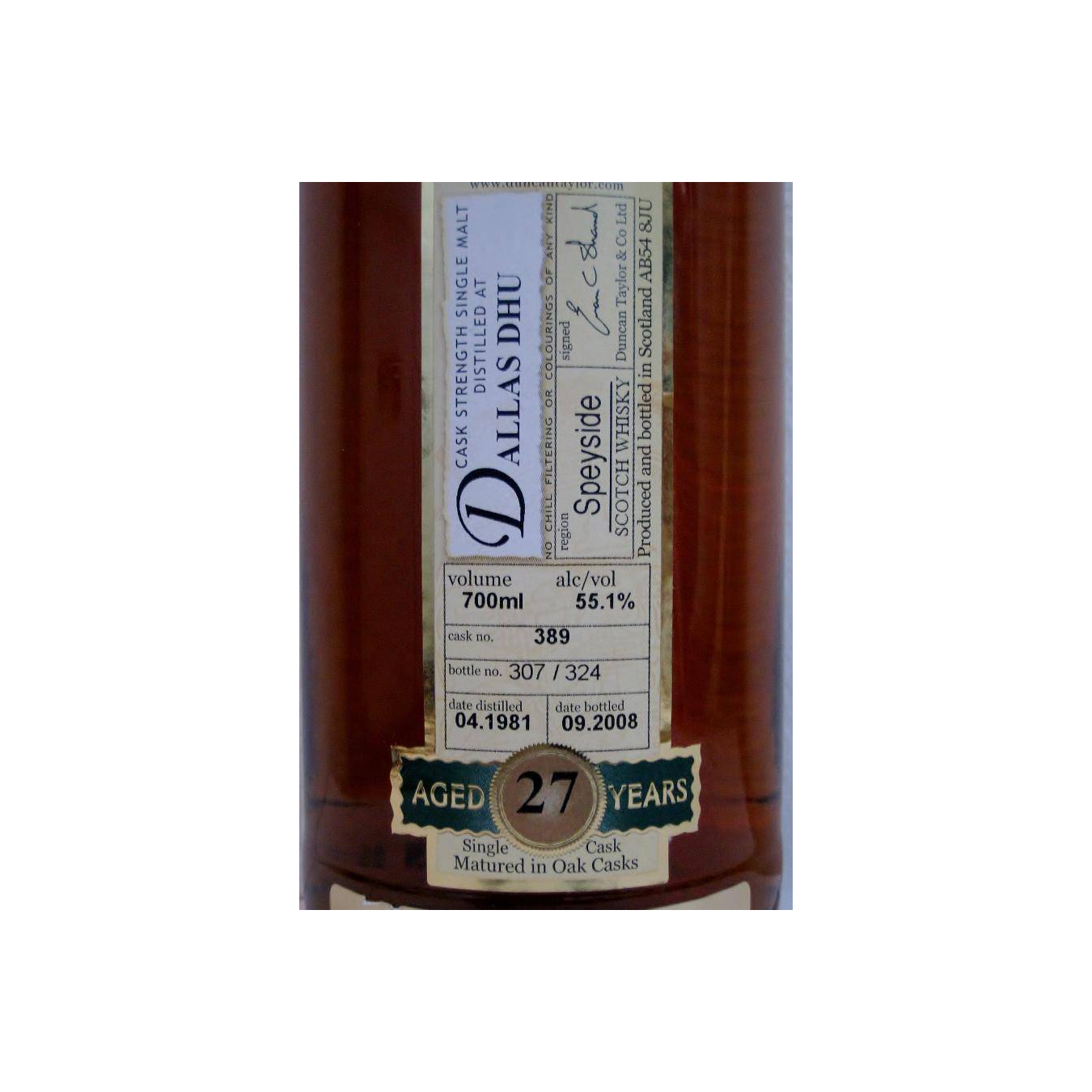 Dallas Dhu Rare Auld 1981 27 Years Single Malt Whisky 2