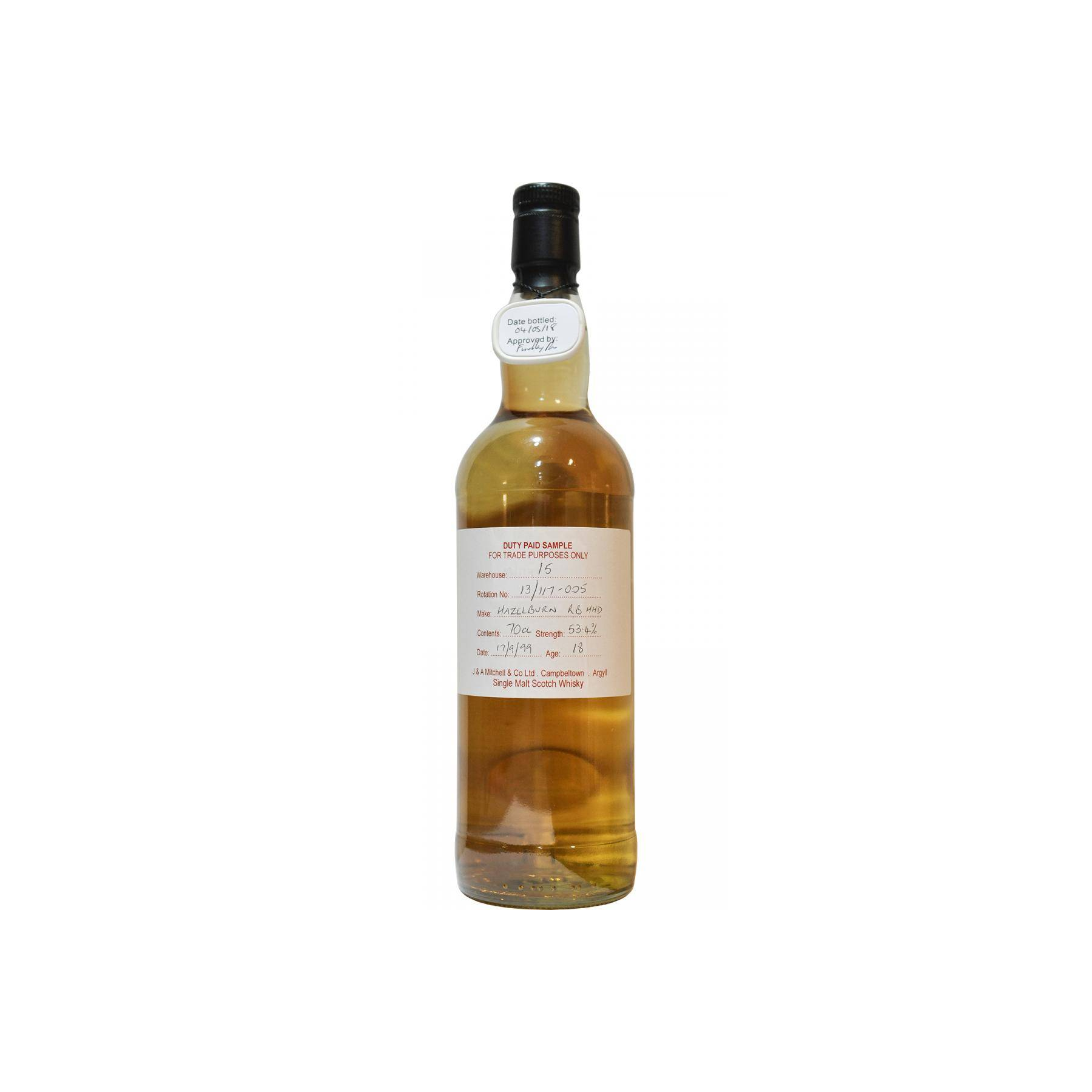 Hazelburn Duty Paid Sample - For Trade Purposes Only 1999 18 Years Single Malt Whisky